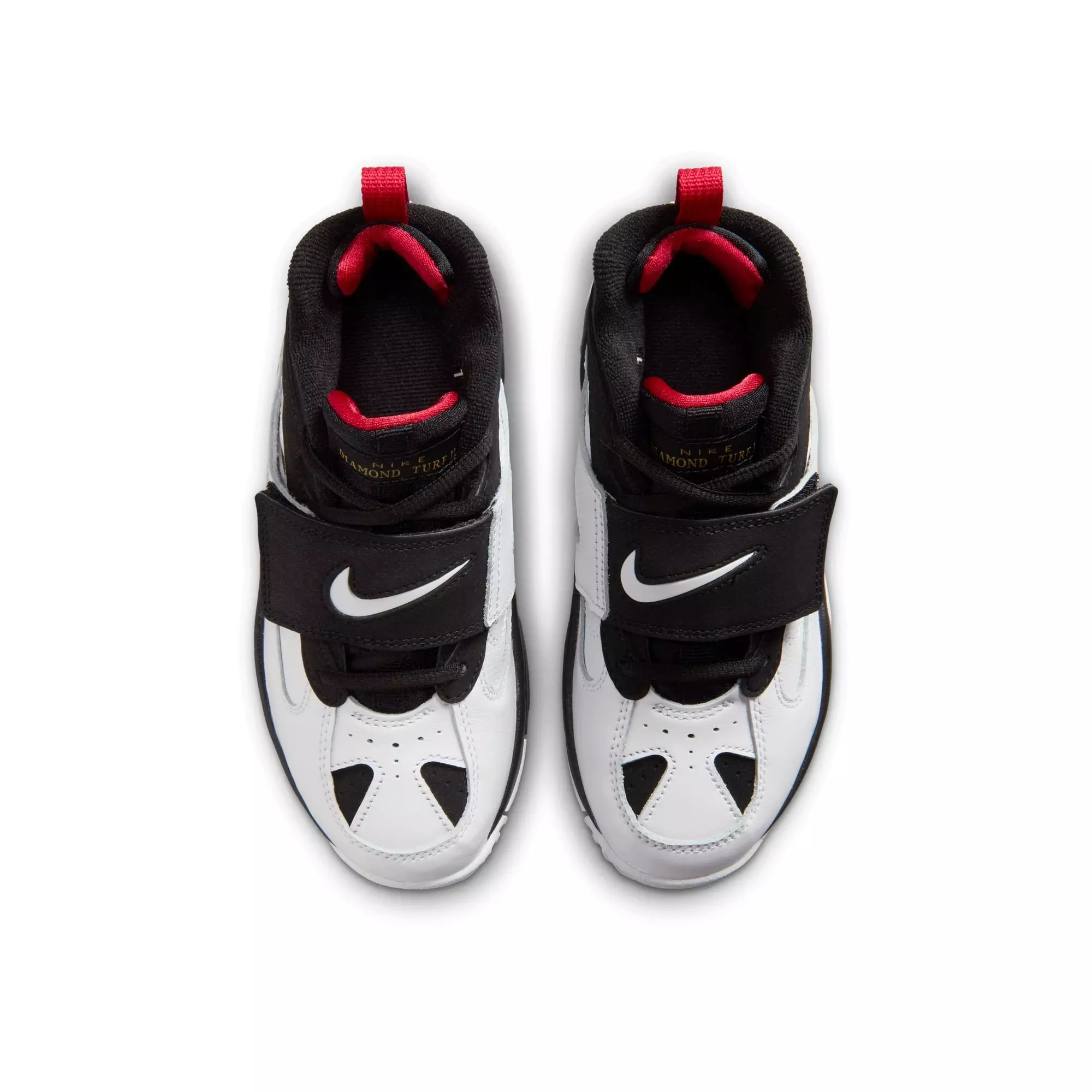 Nike Air Diamond Turf II "49ers" Preschool Kids' Shoe - BLACK/WHITE/FIRE RED/METALLIC GOLD