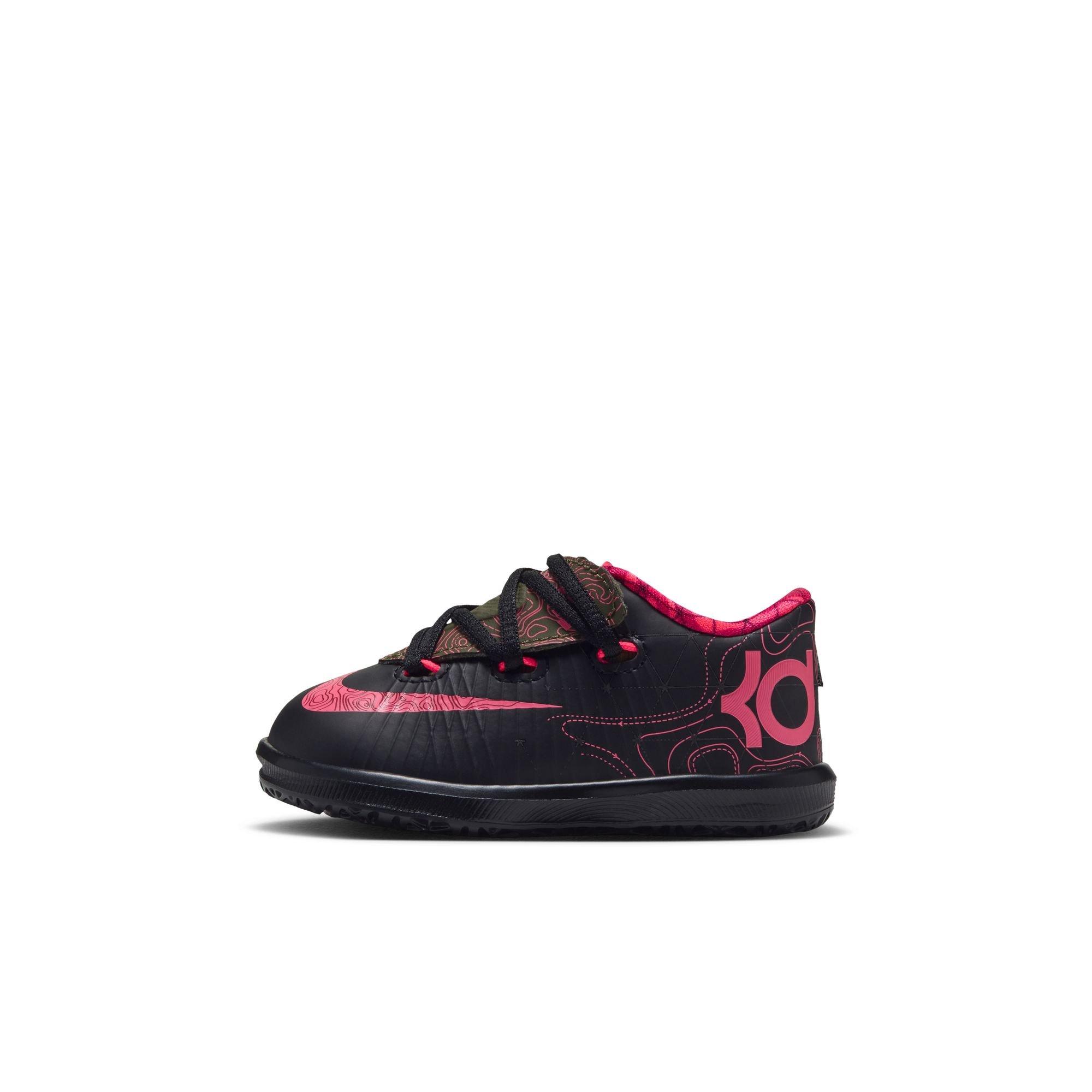 Nike KD 6 "Meteorology" Toddler Kids' Shoe - BLACK/ATOMIC RED-MEDIUM OLIVE/NOBLE RED