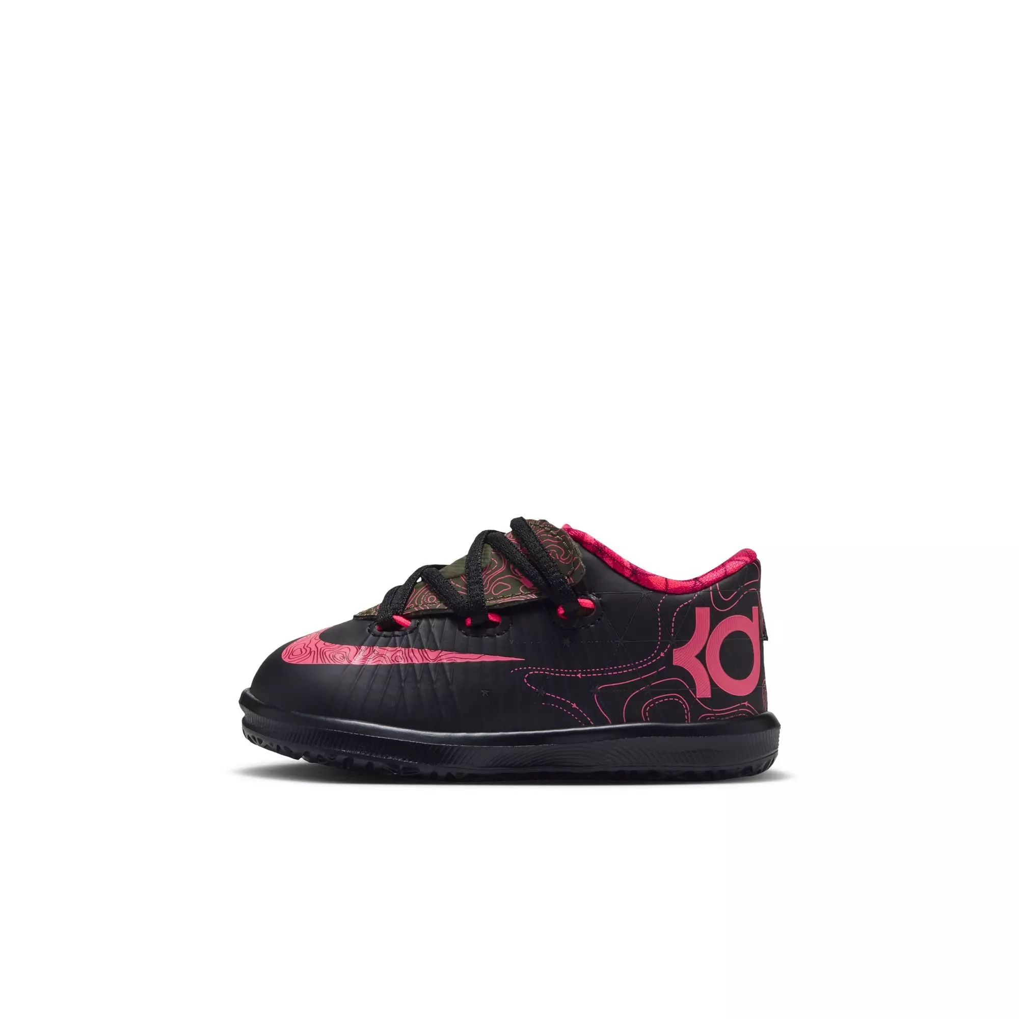 Nike KD 6 "Meteorology" Toddler Kids' Shoe - BLACK/ATOMIC RED-MEDIUM OLIVE/NOBLE RED