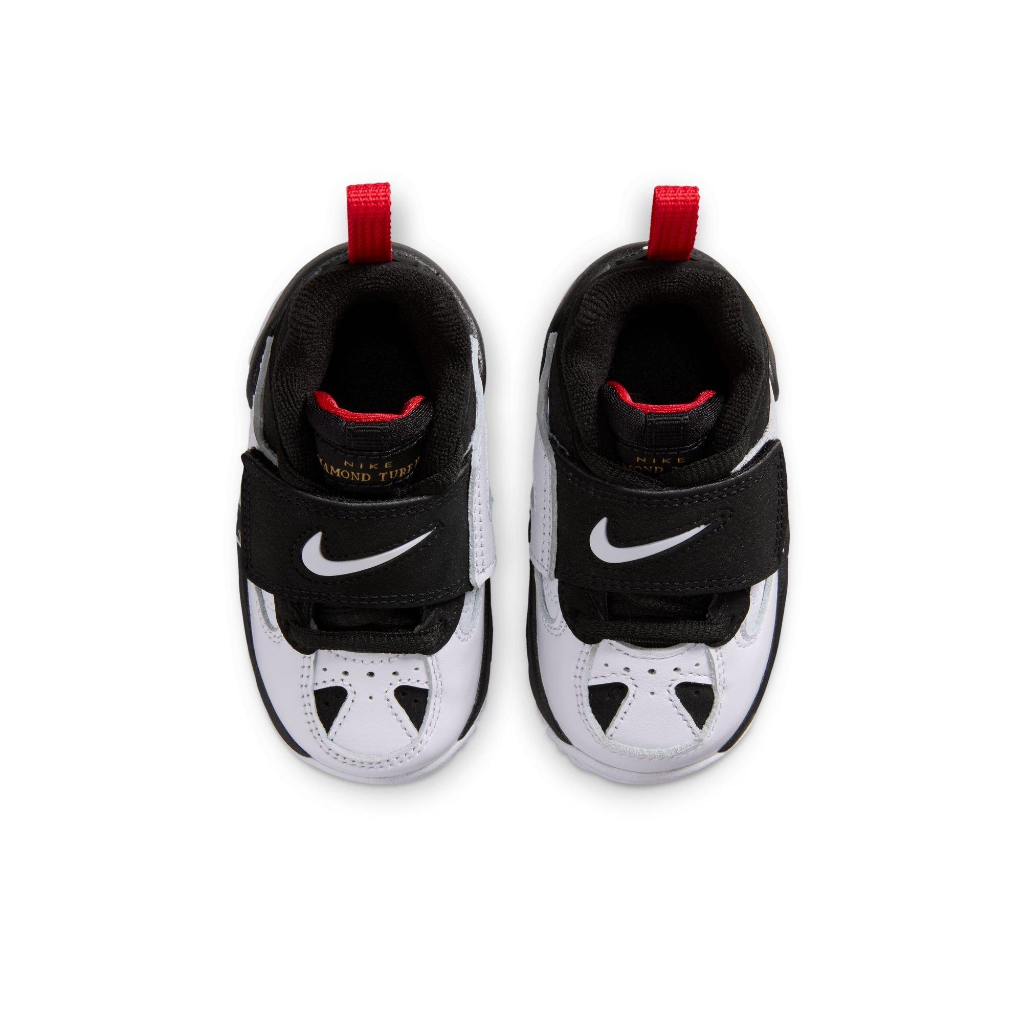 Nike Air Diamond Turf II "49ers" Toddler Kids' Shoe - BLACK/WHITE/FIRE RED/METALLIC GOLD