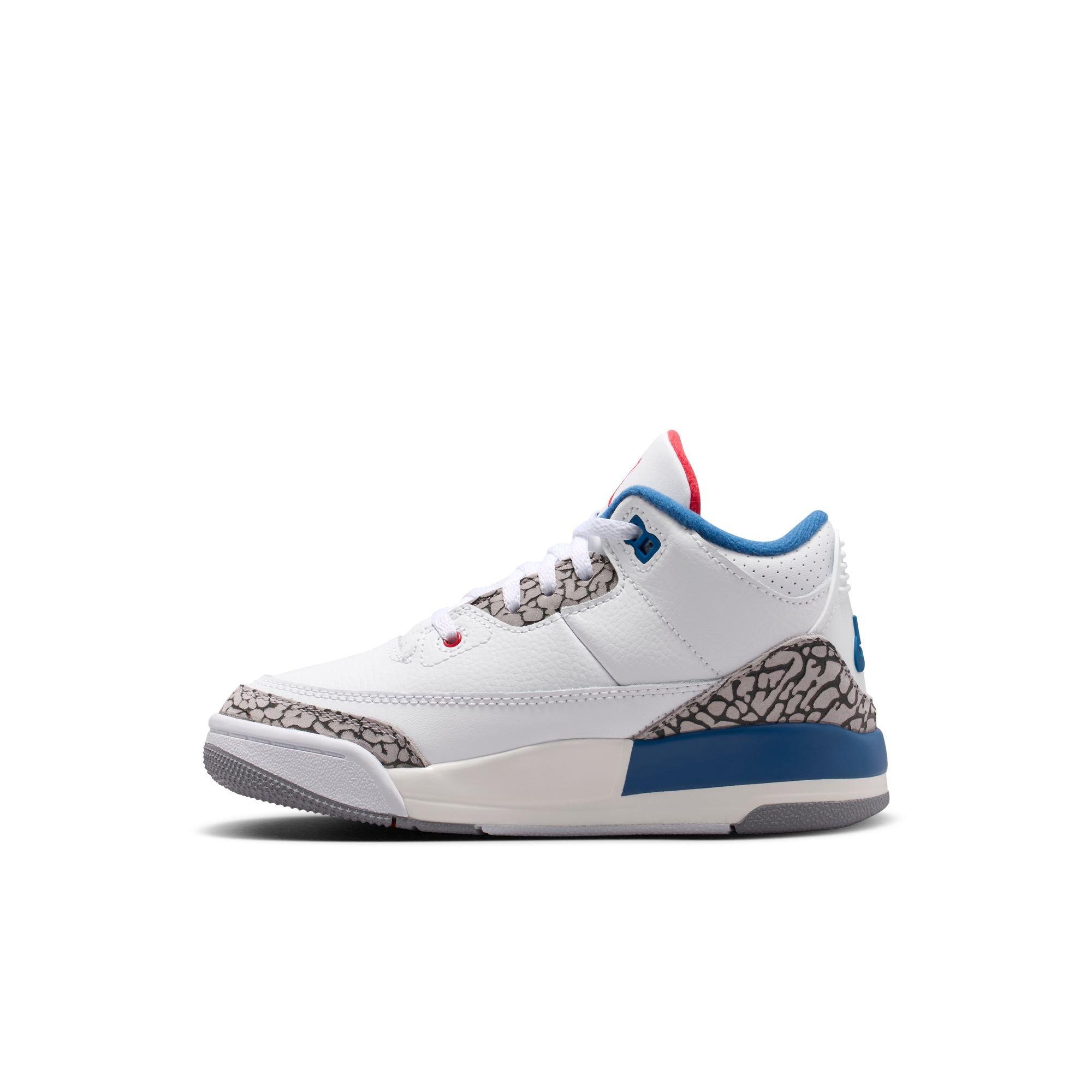 Jordan 3 Retro "True Blue" Preschool Kids' Shoe - WHITE/FIRE RED/TRUE BLUE Thumbnail View 5