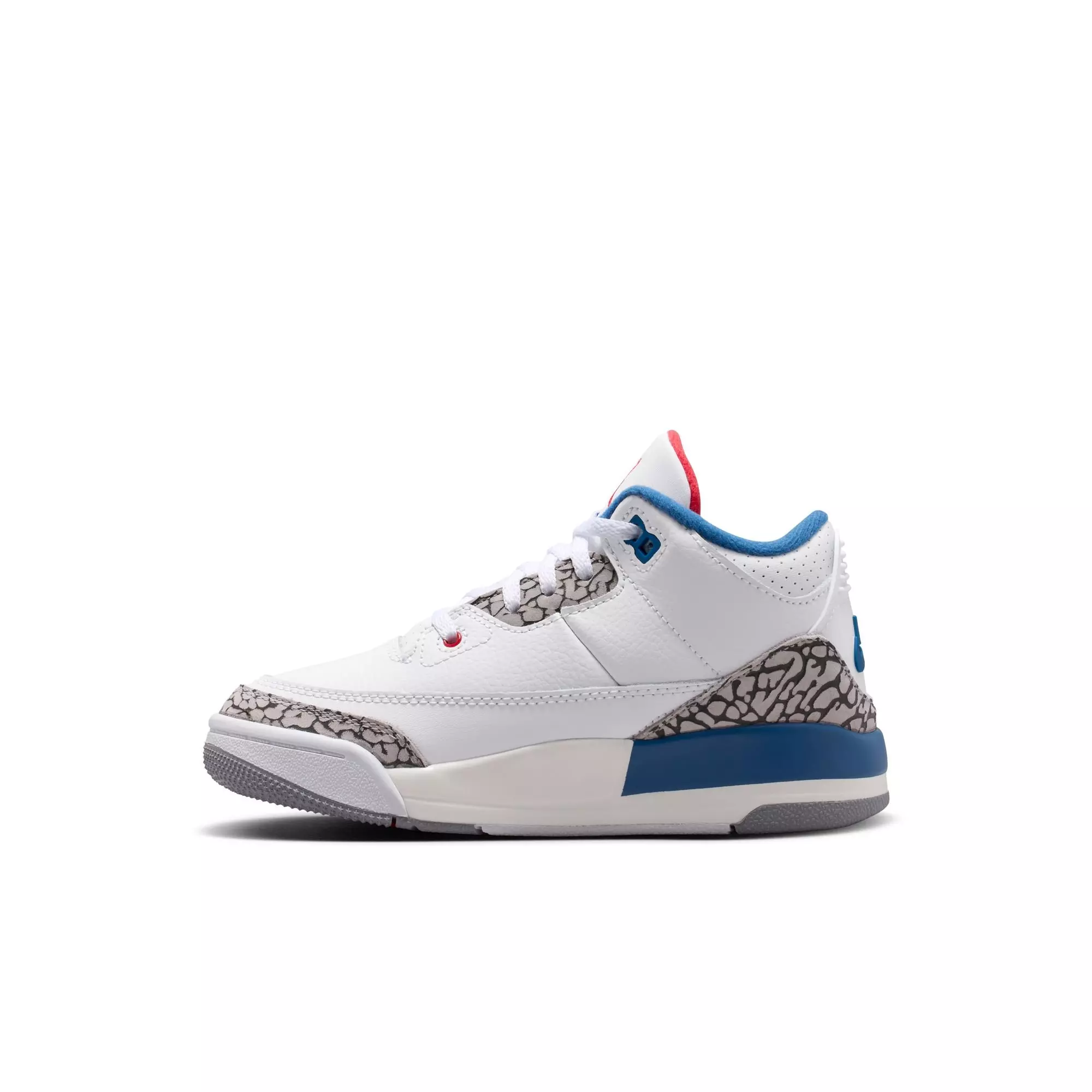 Jordan 3 Retro "True Blue" Preschool Kids' Shoe - WHITE/FIRE RED/TRUE BLUE