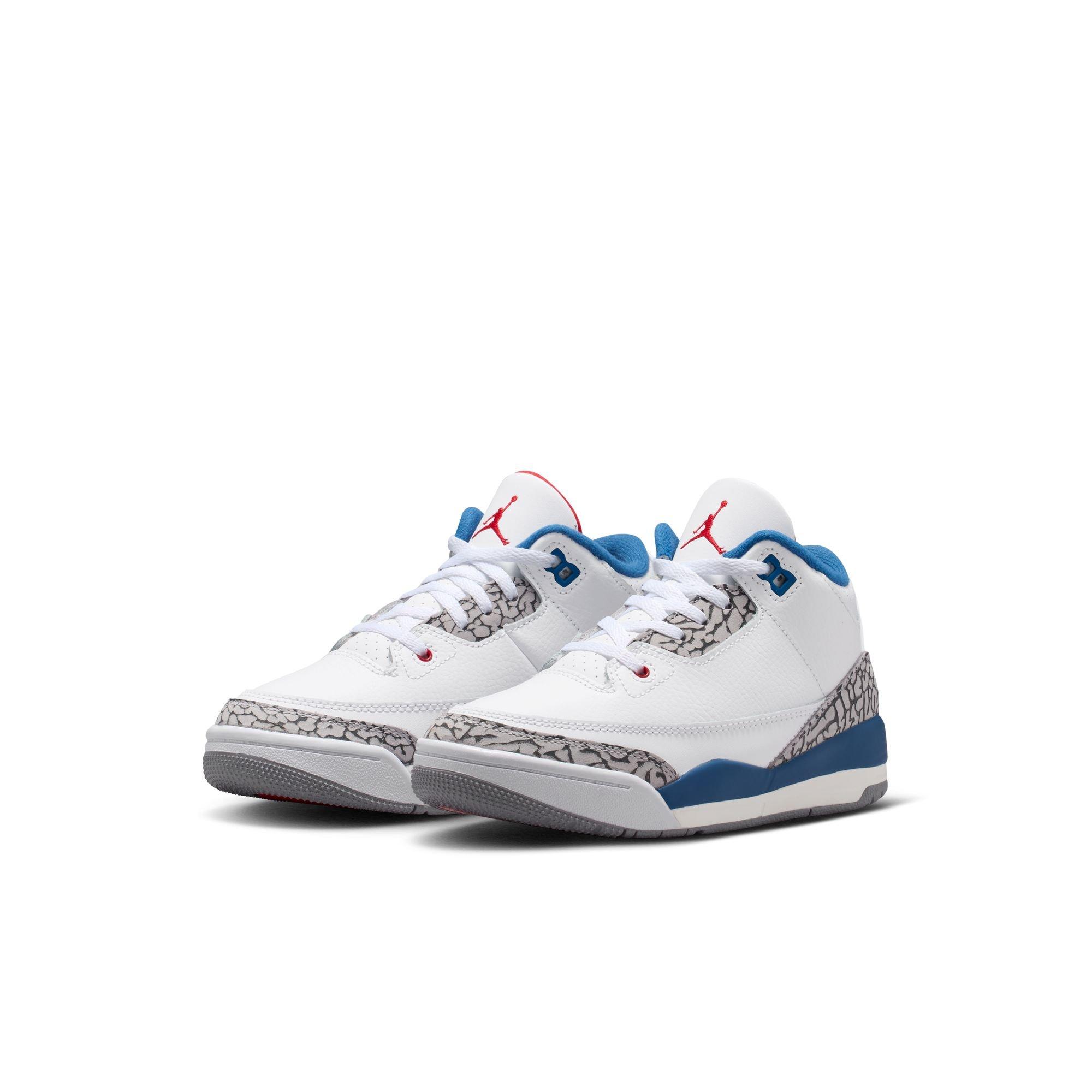 Jordan 3 Retro "True Blue" Preschool Kids' Shoe - WHITE/FIRE RED/TRUE BLUE Thumbnail View 6