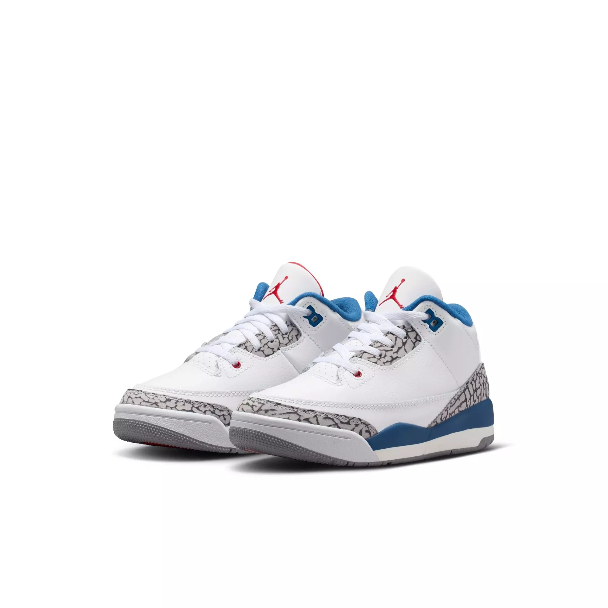 Jordan 3 Retro "True Blue" Preschool Kids' Shoe - WHITE/FIRE RED/TRUE BLUE