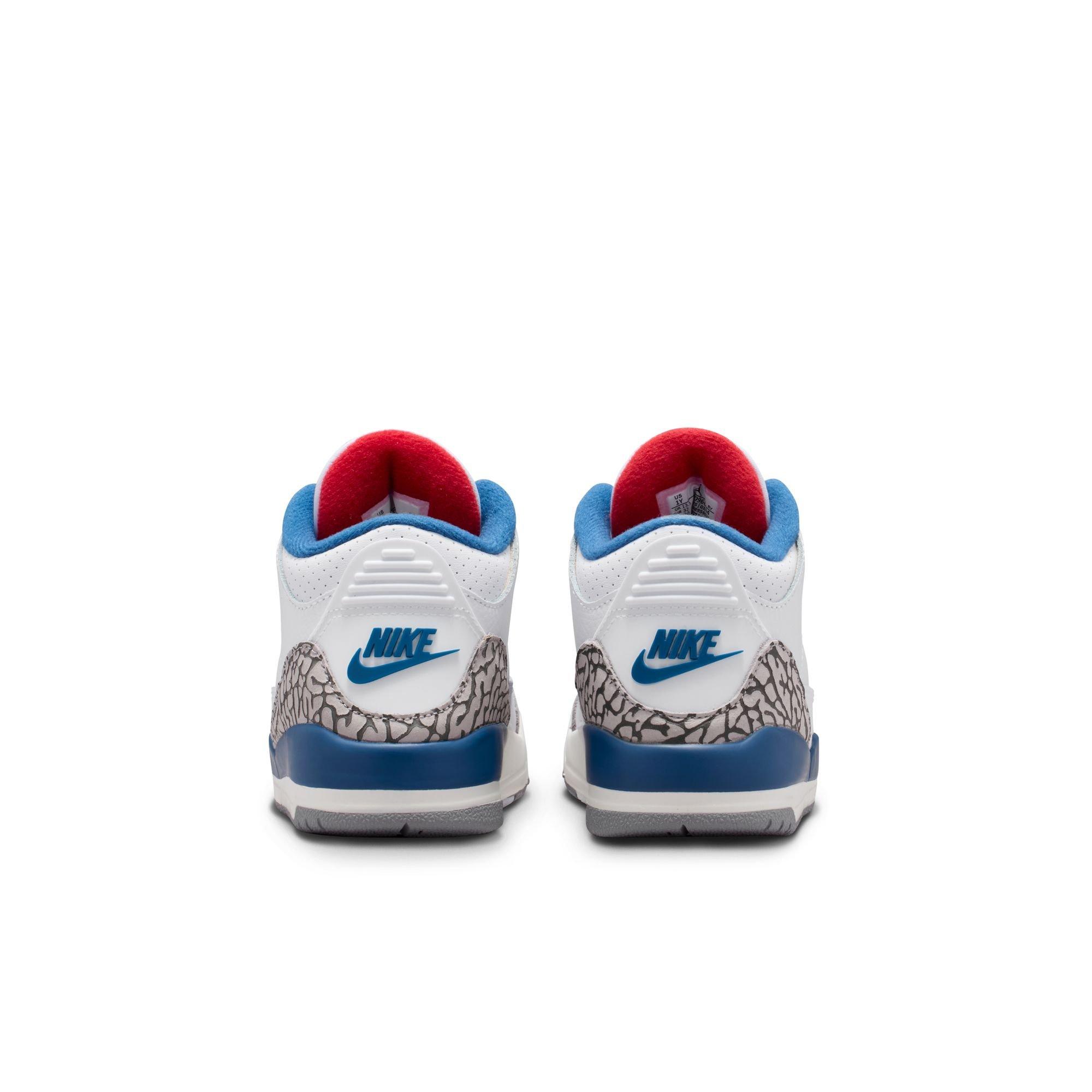 Jordan 3 Retro "True Blue" Preschool Kids' Shoe - WHITE/FIRE RED/TRUE BLUE Thumbnail View 8