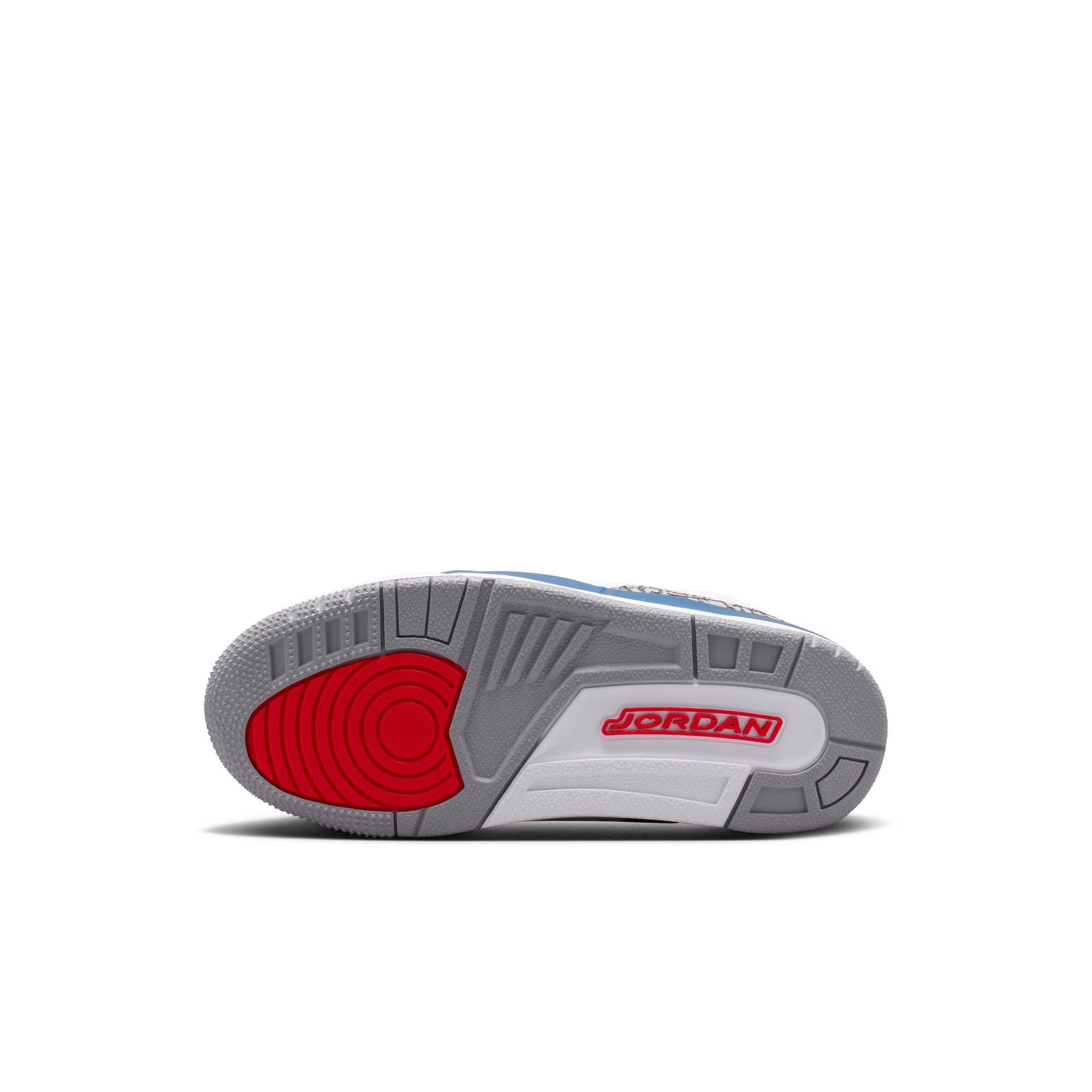 Jordan 3 Retro "True Blue" Preschool Kids' Shoe - WHITE/FIRE RED/TRUE BLUE Thumbnail View 9