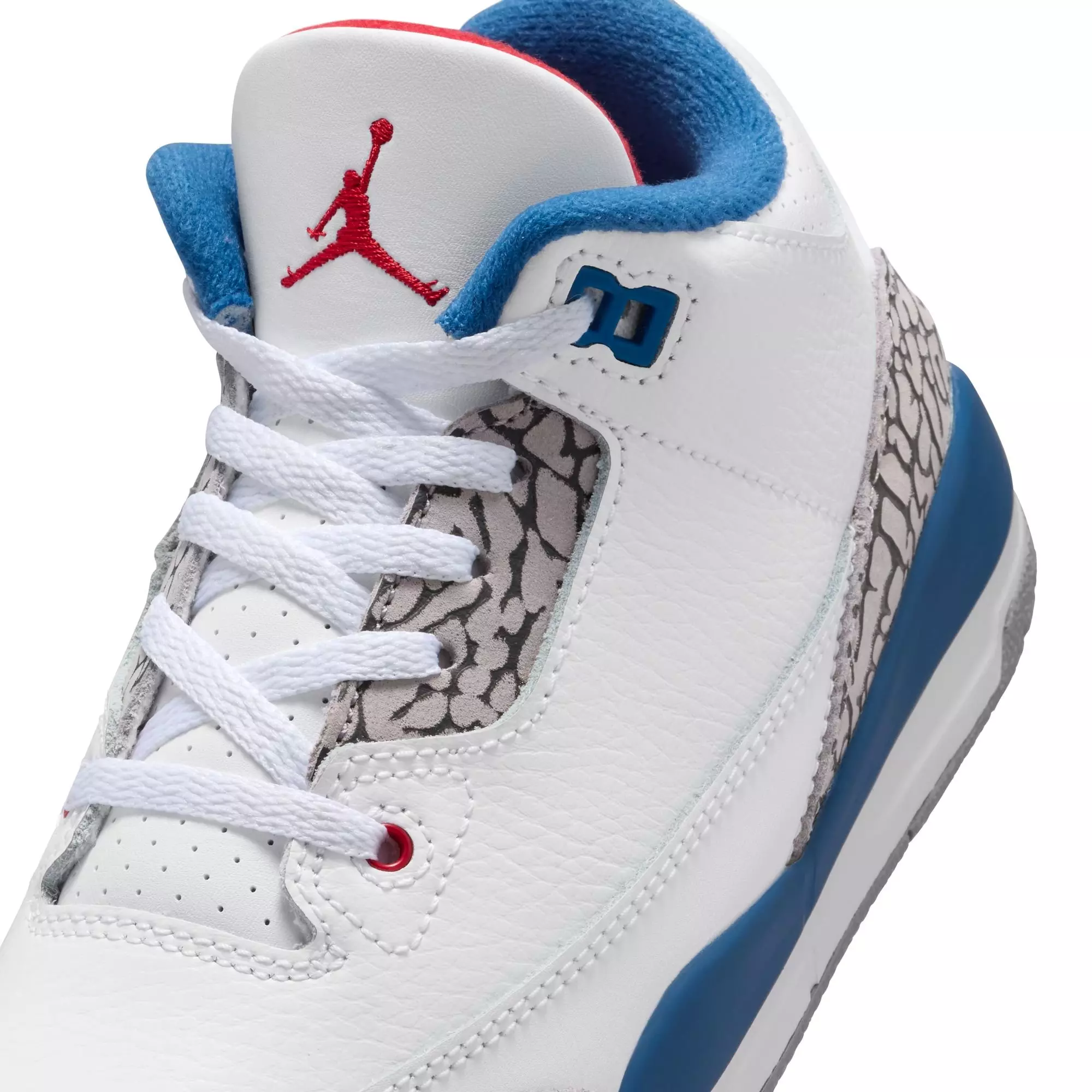 Jordan 3 Retro "True Blue" Preschool Kids' Shoe - WHITE/FIRE RED/TRUE BLUE