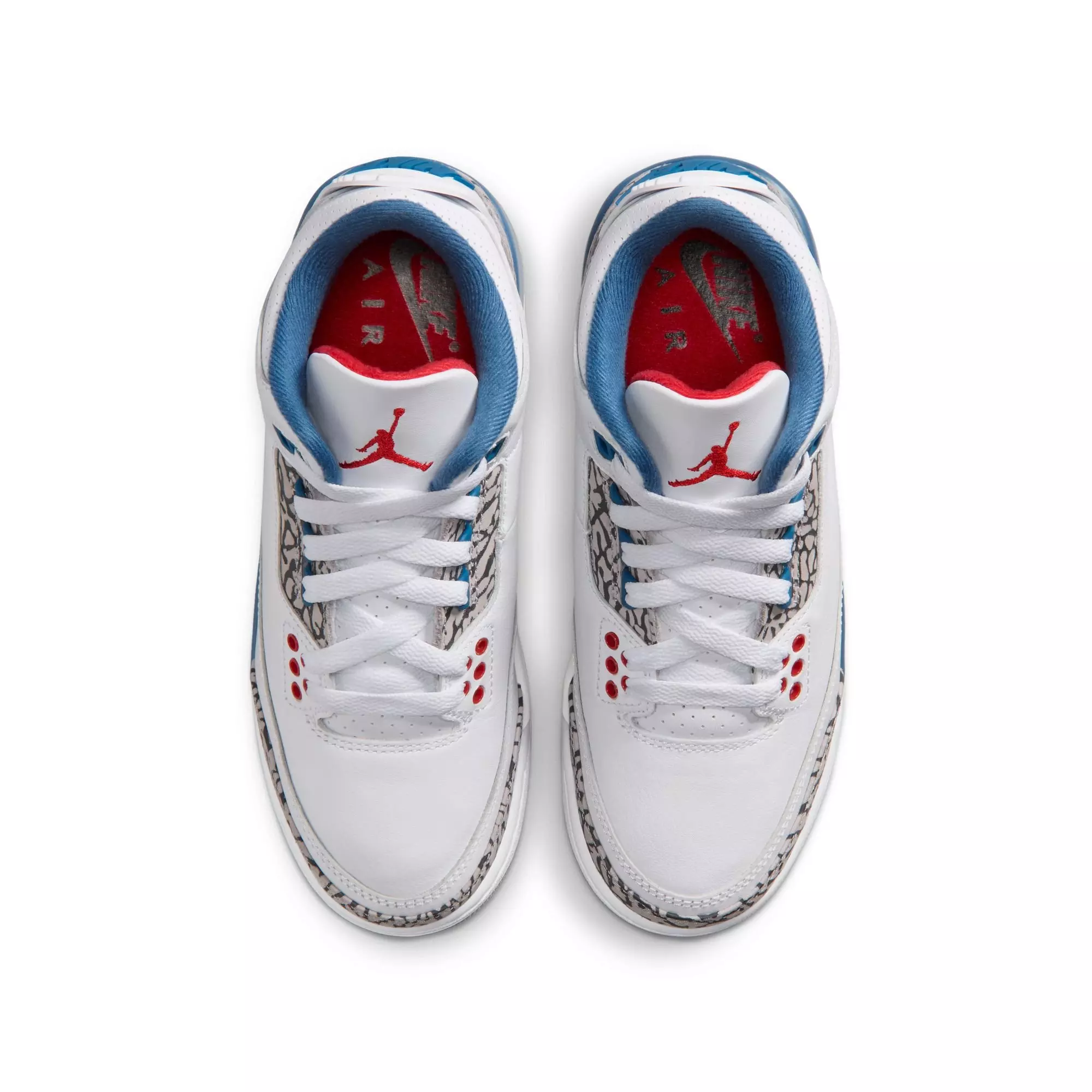 Jordan 3 Retro "True Blue" Grade School Kids' Shoe - WHITE/FIRE RED/TRUE BLUE