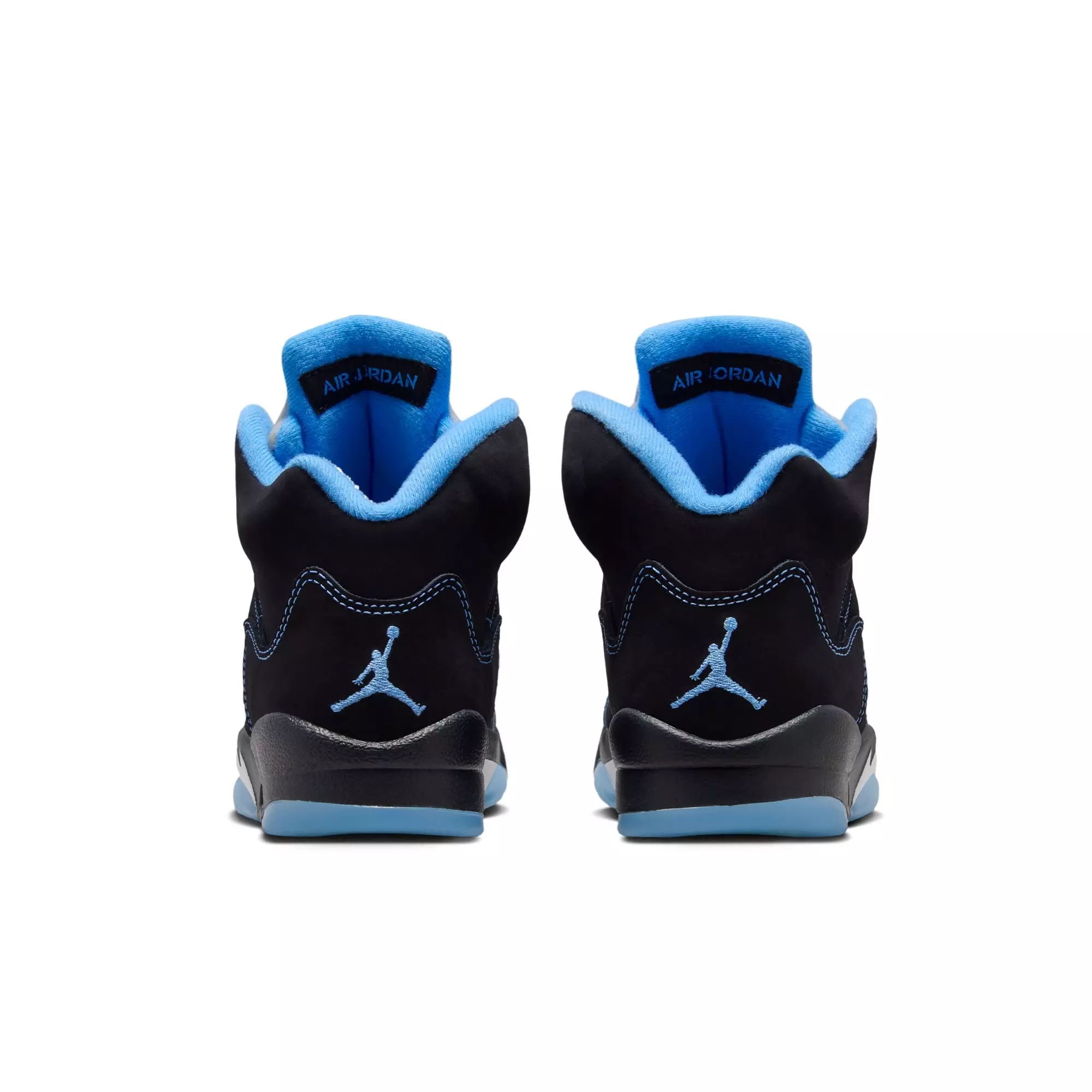 Jordan 5 Retro "Black Carolina" Grade School Kids' Shoe - BLACK/UNIVERSITY BLUE/WHITE