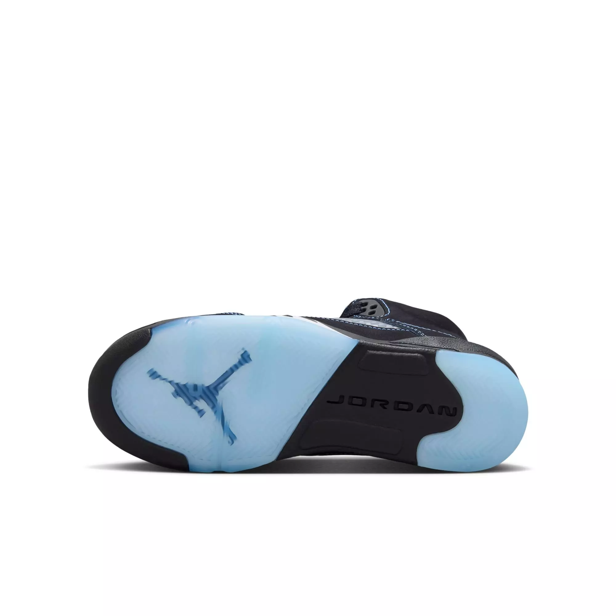Jordan 5 Retro "Black Carolina" Grade School Kids' Shoe - BLACK/UNIVERSITY BLUE/WHITE