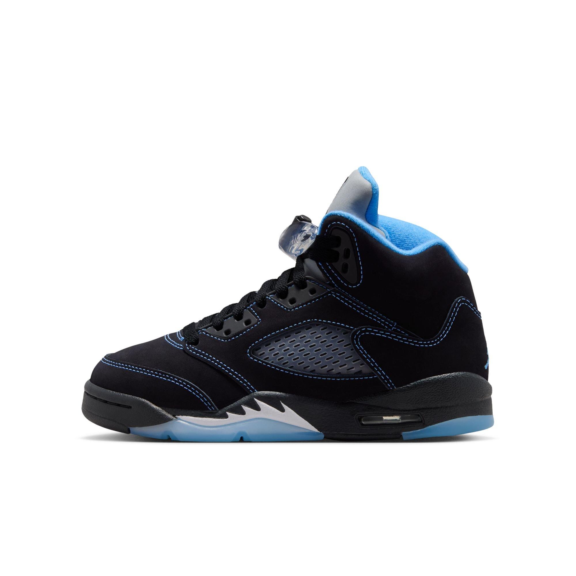 Jordan 5 Retro "Black Carolina" Grade School Kids' Shoe - BLACK/UNIVERSITY BLUE/WHITE Thumbnail View 8