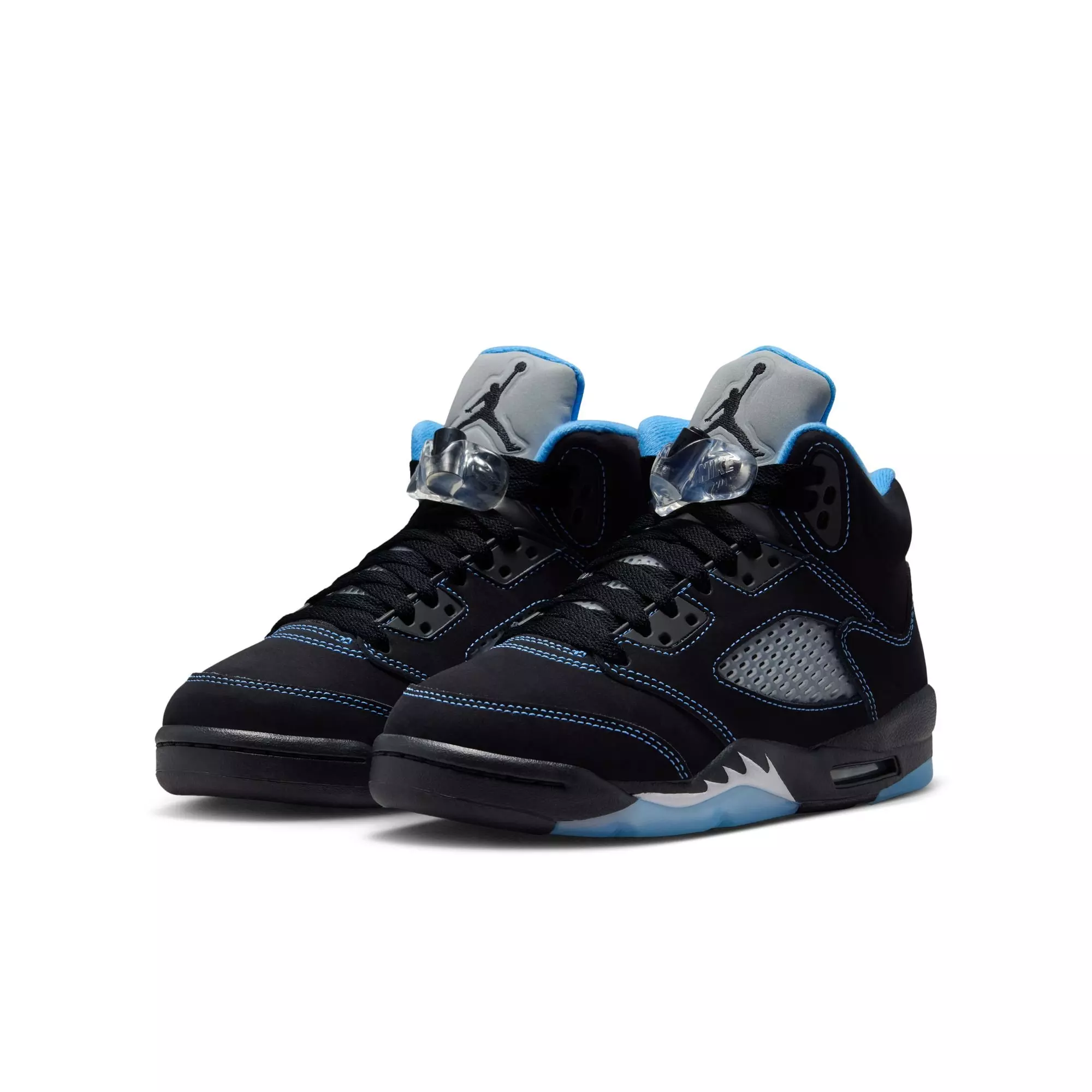 Jordan 5 Retro "Black Carolina" Grade School Kids' Shoe - BLACK/UNIVERSITY BLUE/WHITE