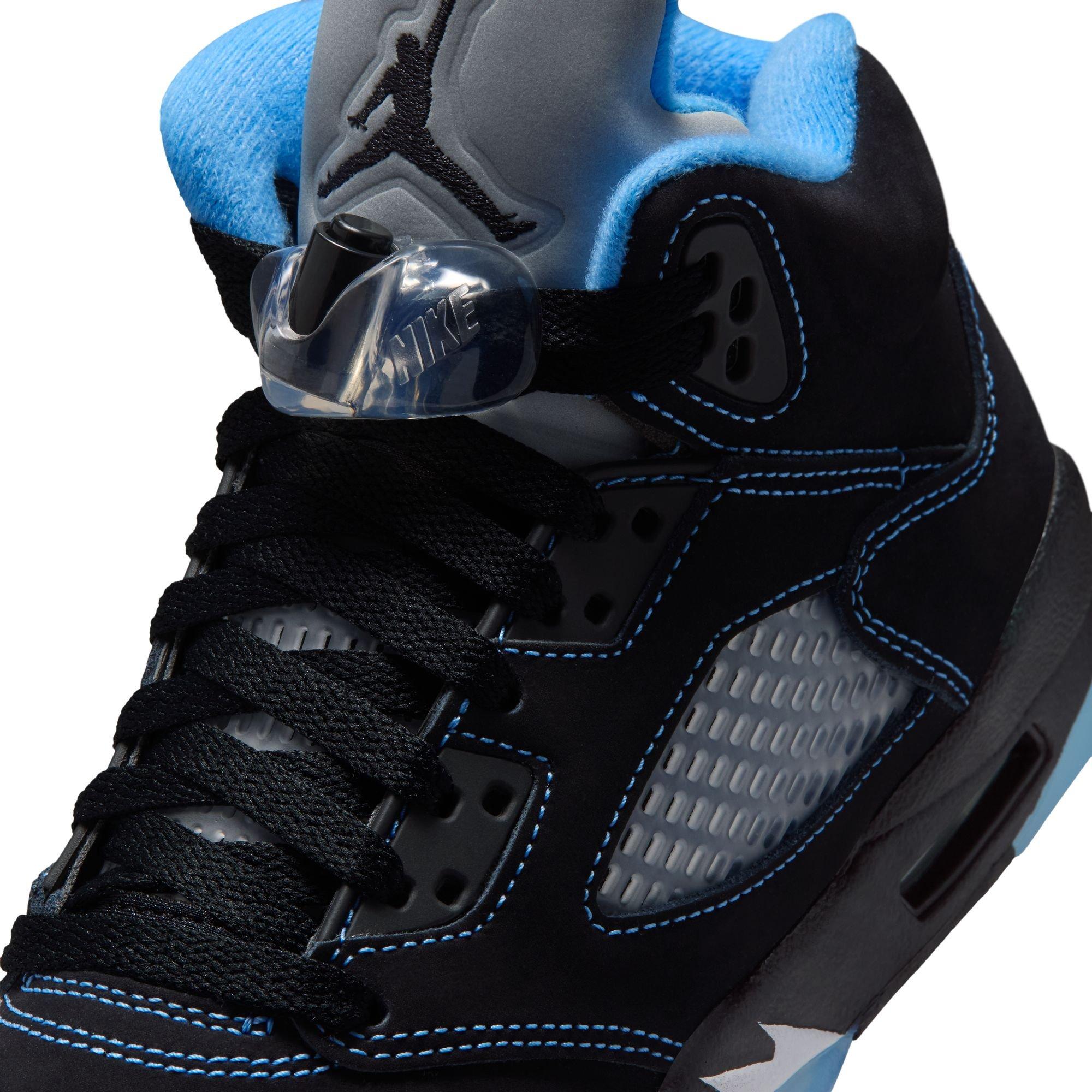 Jordan 5 Retro "Black Carolina" Grade School Kids' Shoe - BLACK/UNIVERSITY BLUE/WHITE Thumbnail View 5