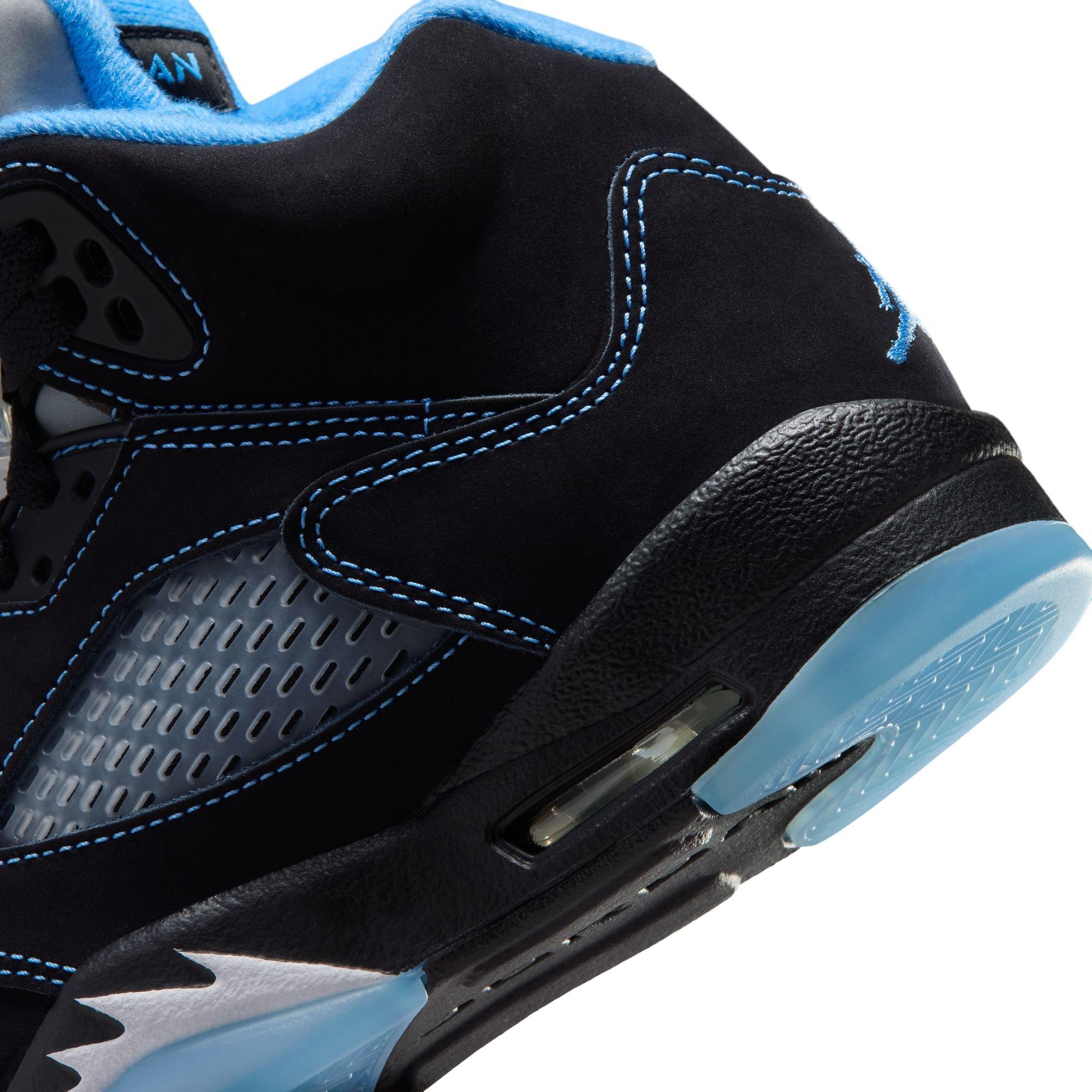 Jordan 5 Retro "Black Carolina" Grade School Kids' Shoe - BLACK/UNIVERSITY BLUE/WHITE Thumbnail View 6