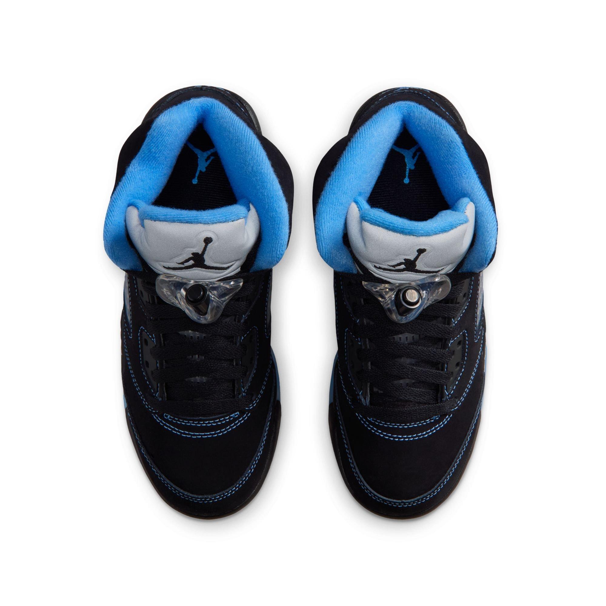 Jordan 5 Retro "Black Carolina" Grade School Kids' Shoe - BLACK/UNIVERSITY BLUE/WHITE Thumbnail View 11