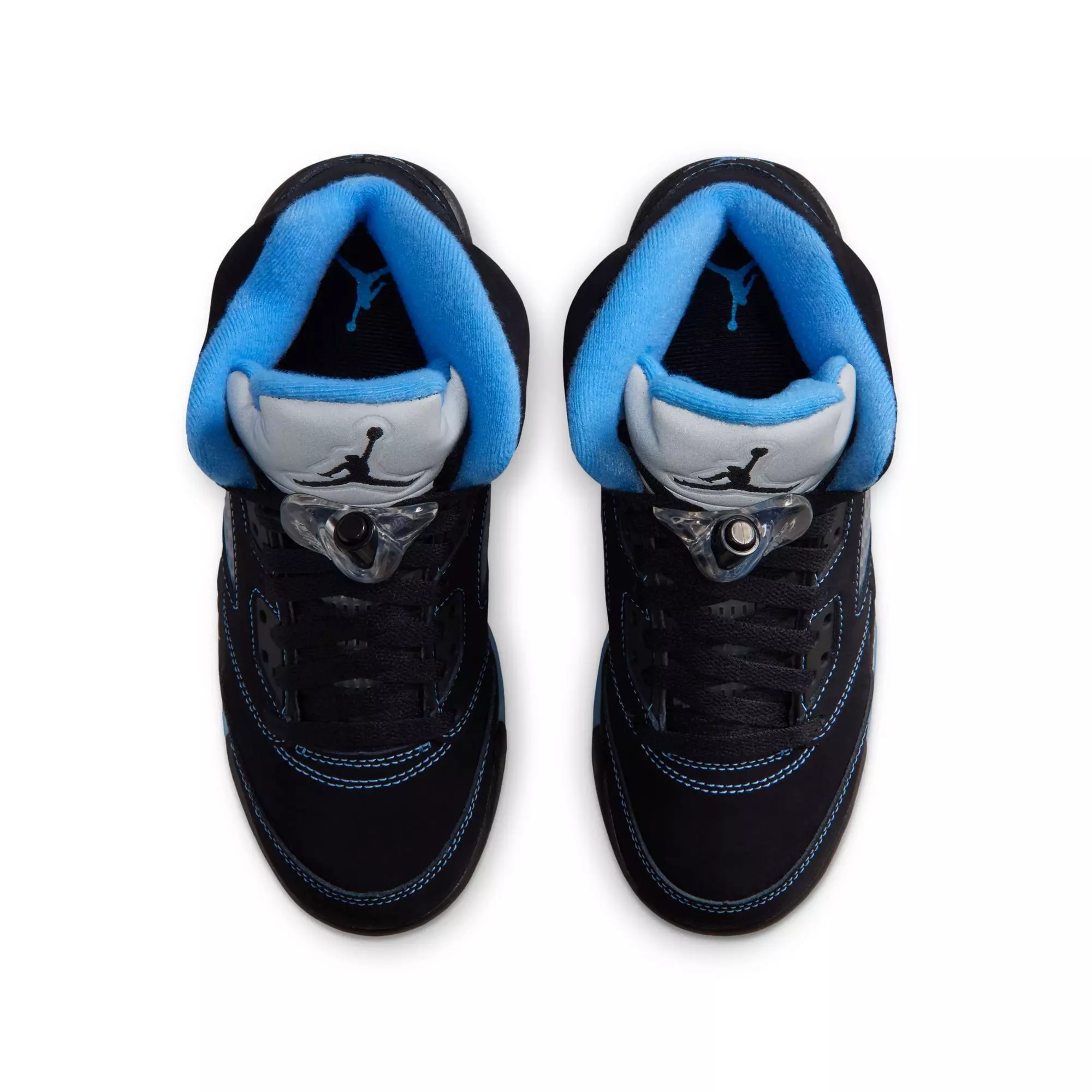 Jordan 5 Retro "Black Carolina" Grade School Kids' Shoe - BLACK/UNIVERSITY BLUE/WHITE