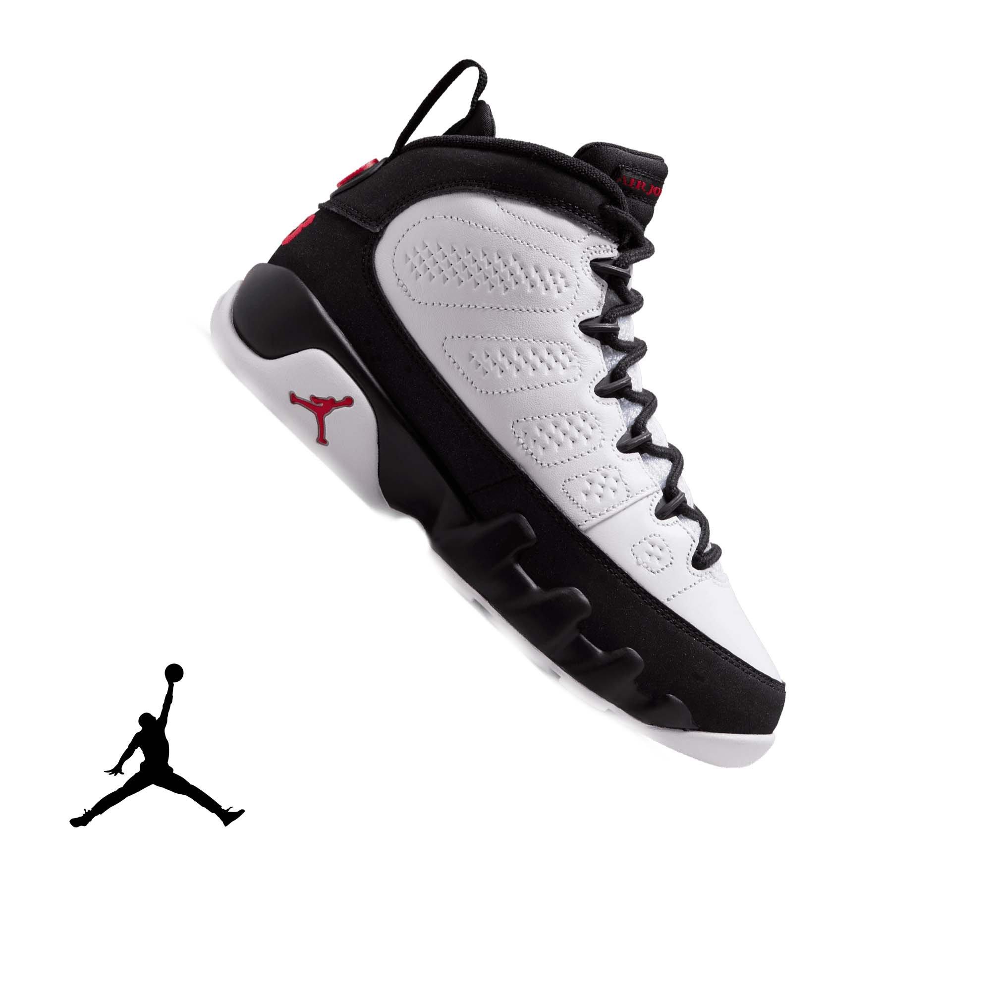 Jordan 9 Retro "Space Jam" Grade School Kids' Shoe - WHITE/TRUE RED/BLACK