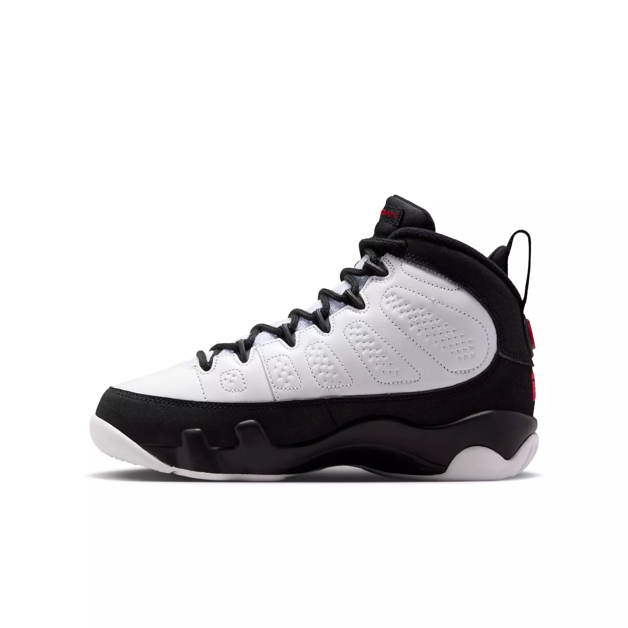 Jordan 9 Retro "Space Jam" Grade School Kids' Shoe - WHITE/TRUE RED/BLACK