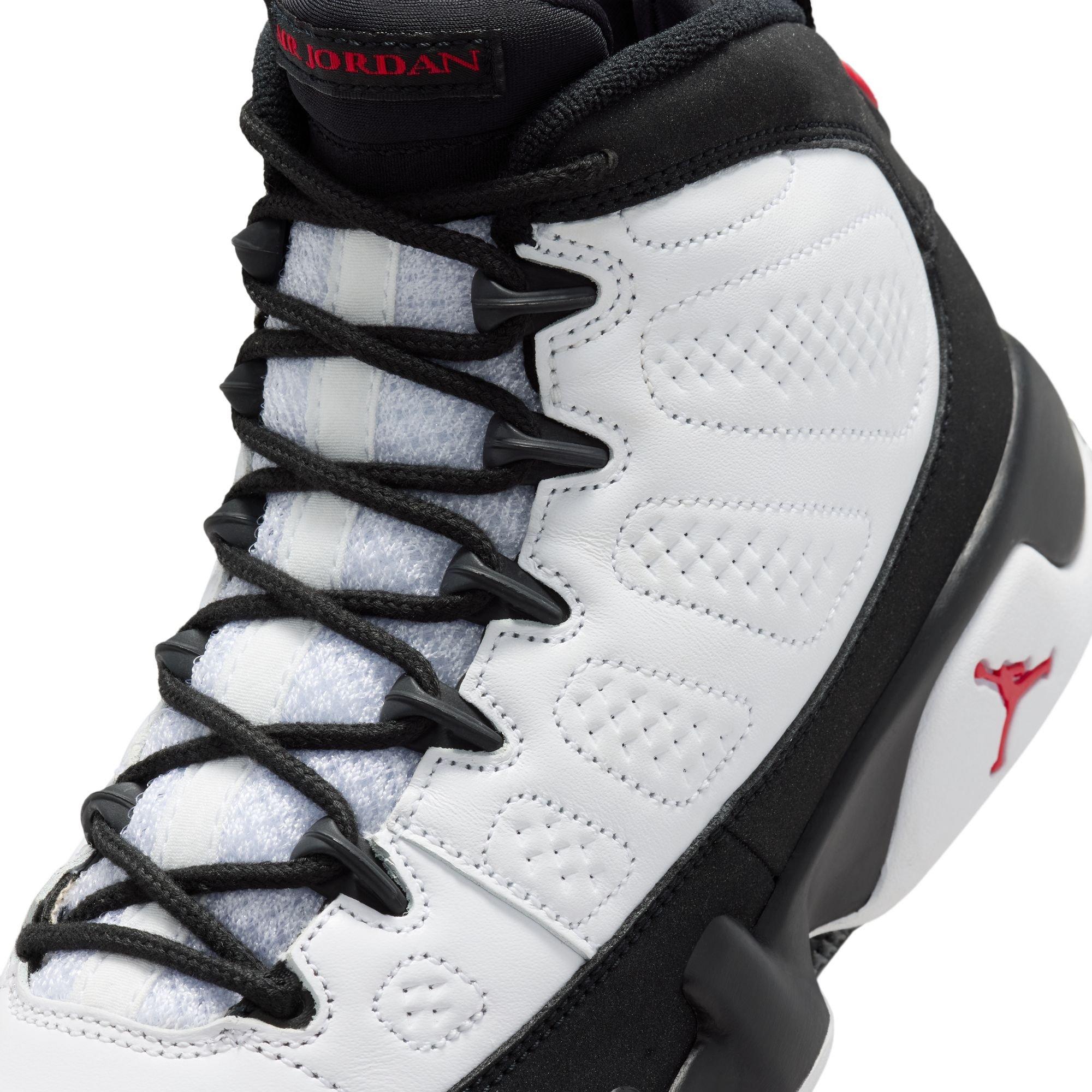 Jordan 9 Retro "Space Jam" Grade School Kids' Shoe - WHITE/TRUE RED/BLACK