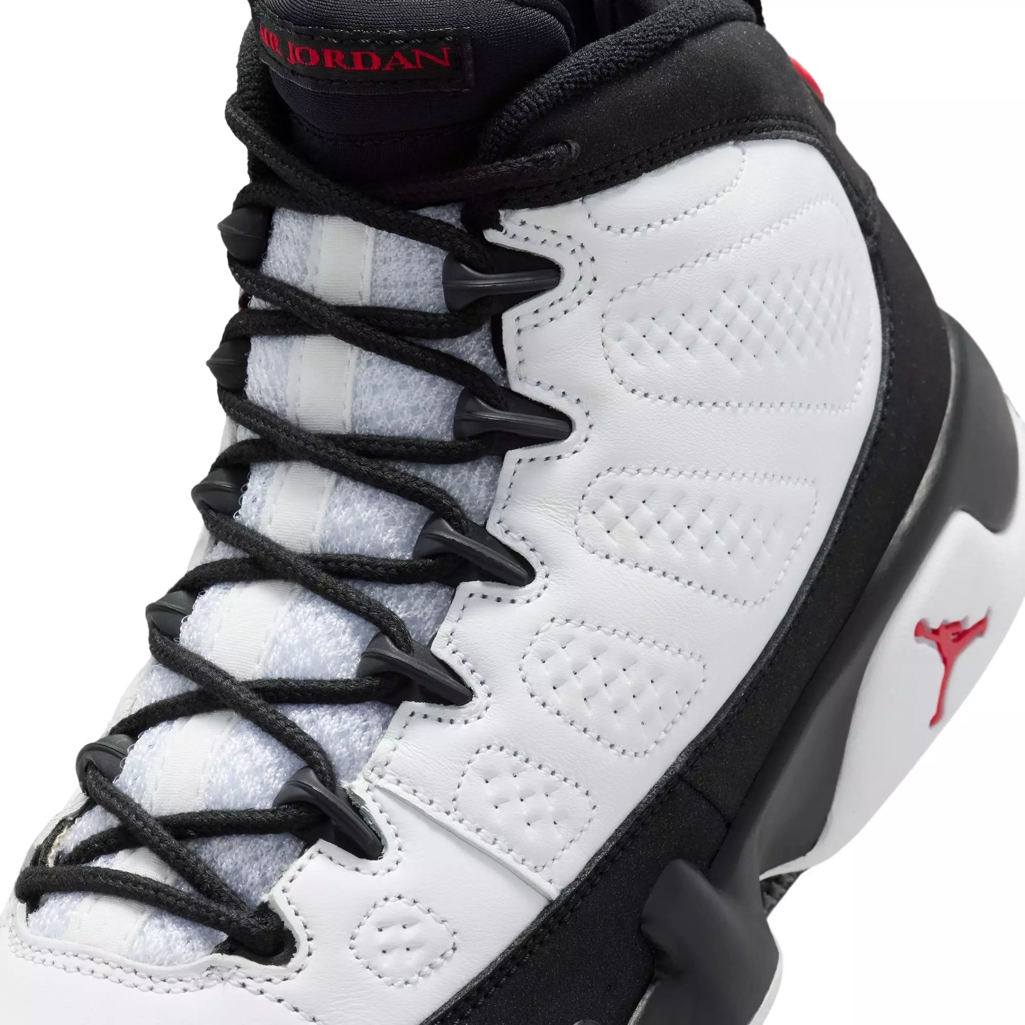 Jordan 9 Retro "Space Jam" Grade School Kids' Shoe - WHITE/TRUE RED/BLACK