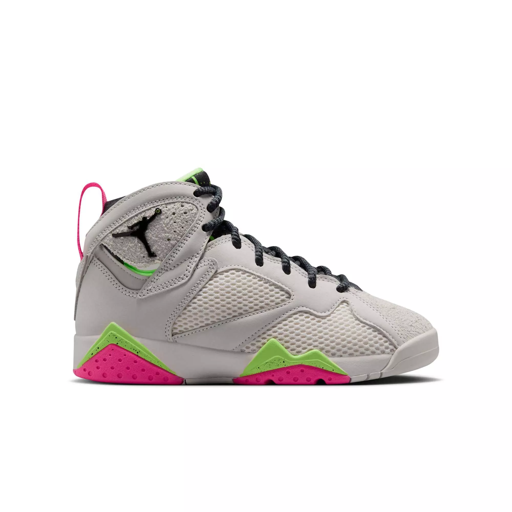 Jordan 7 Retro "Tennis Day" Grade School Kids' Shoe - PHANTOM/ANTHRACITE/LIME BLAST/PINK BLAST