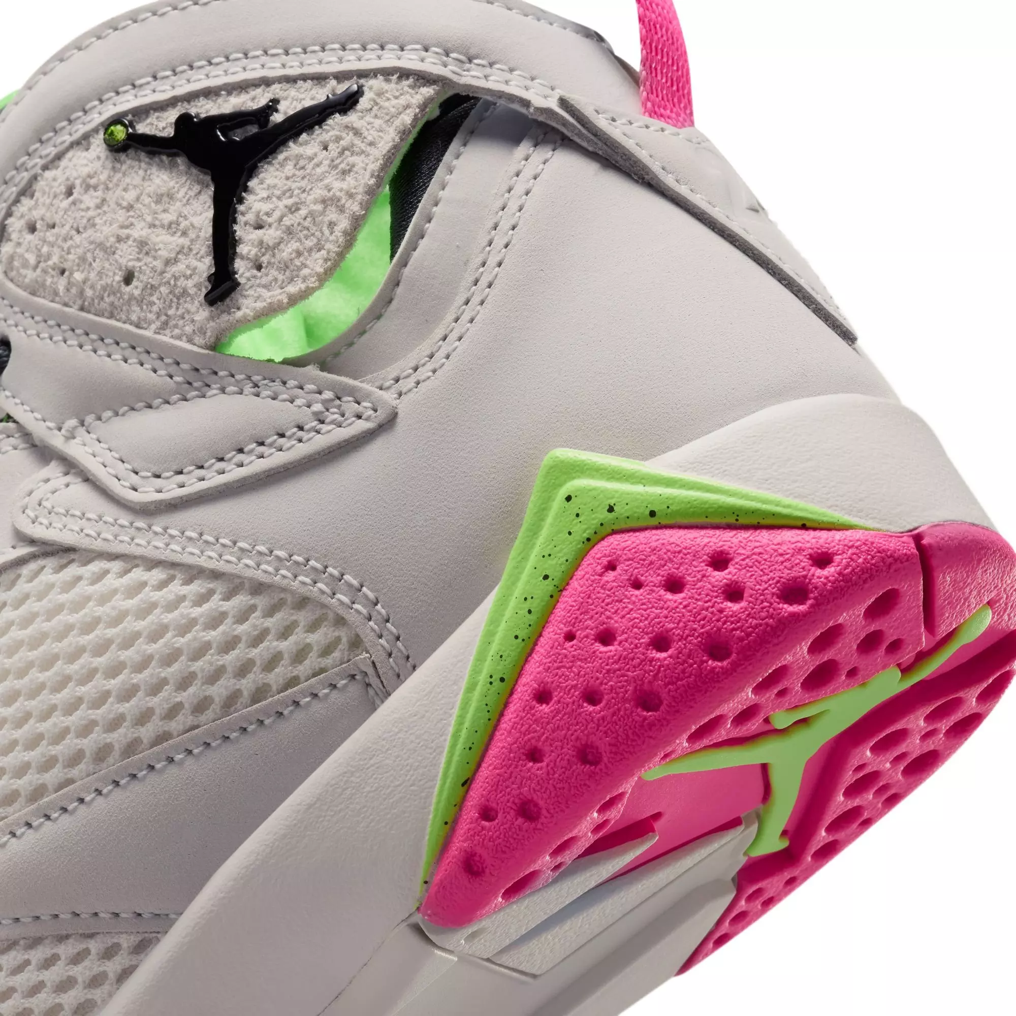 Jordan 7 Retro "Tennis Day" Grade School Kids' Shoe - PHANTOM/ANTHRACITE/LIME BLAST/PINK BLAST