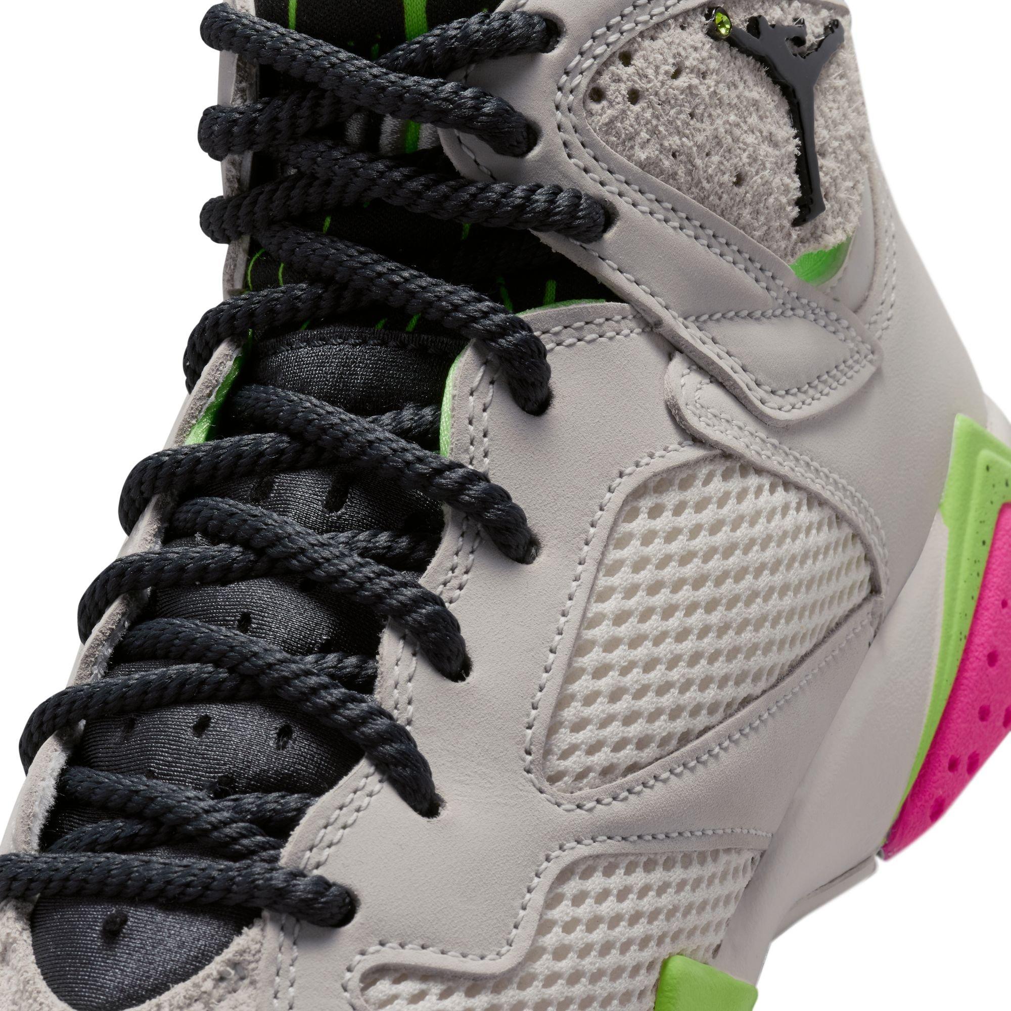Jordan 7 Retro "Tennis Day" Grade School Kids' Shoe - PHANTOM/ANTHRACITE/LIME BLAST/PINK BLAST