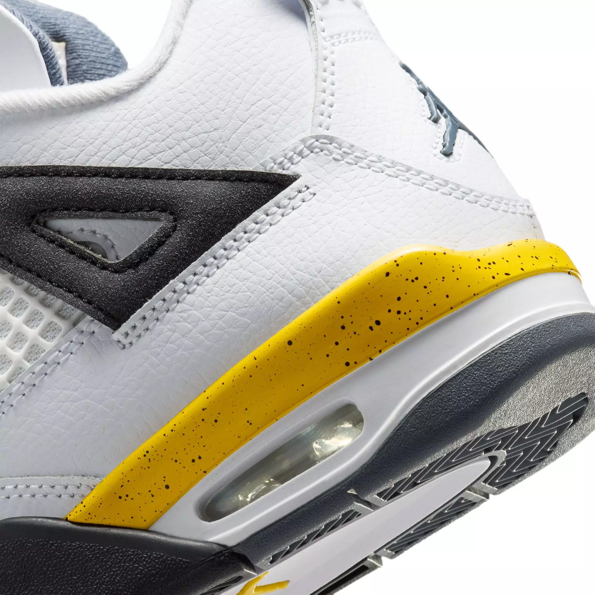 Jordan 4 Retro "Tour Yellow" Grade School Kids' Shoe - WHITE/TOUR YELLOW/DARK BLUE GREY/BLACK