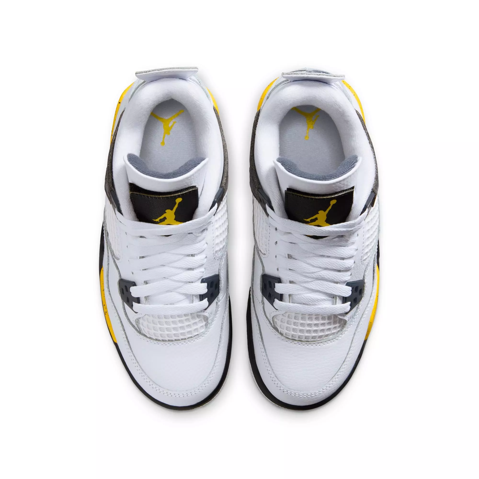 Jordan 4 Retro "Tour Yellow" Grade School Kids' Shoe - WHITE/TOUR YELLOW/DARK BLUE GREY/BLACK