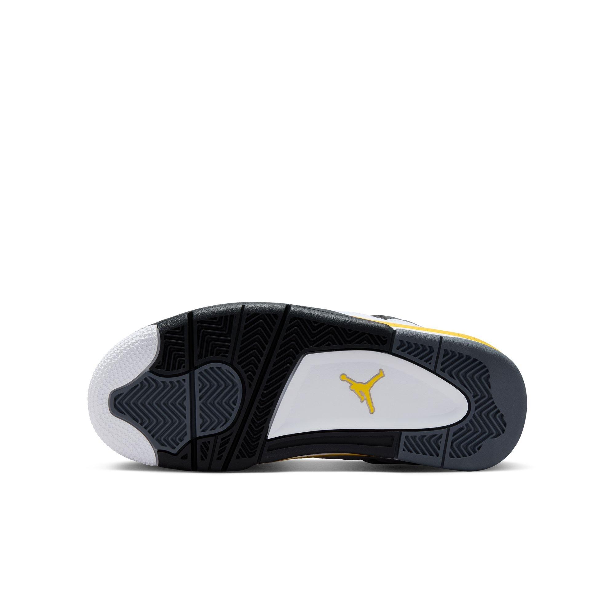 Jordan 4 Retro "Tour Yellow" Grade School Kids' Shoe - WHITE/TOUR YELLOW/DARK BLUE GREY/BLACK