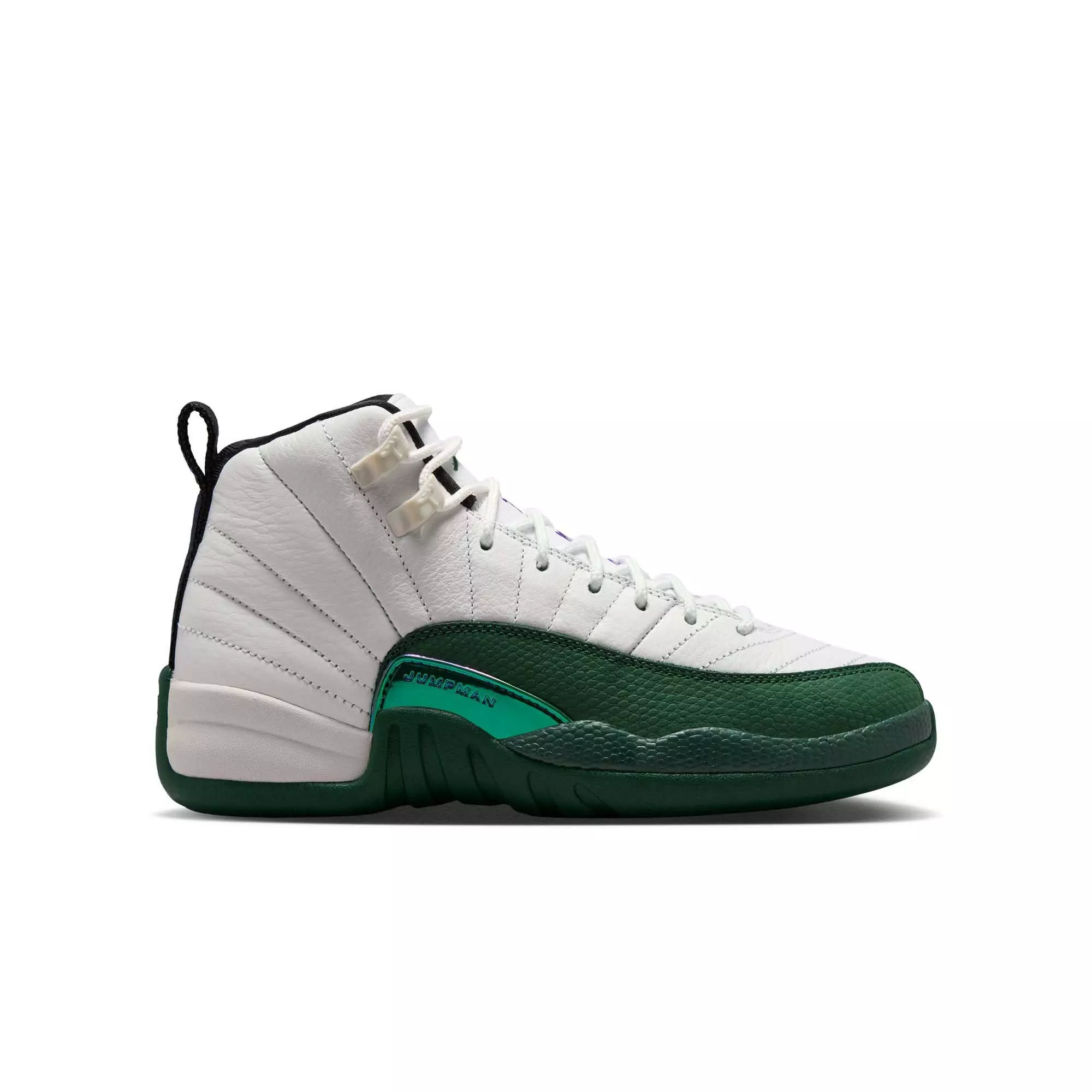 Jordan 12 Retro "Idols Become Rivals" Grade School Kids' Shoe - SUMMIT WHITE/GORGE GREEN/FIERCE PURPLE