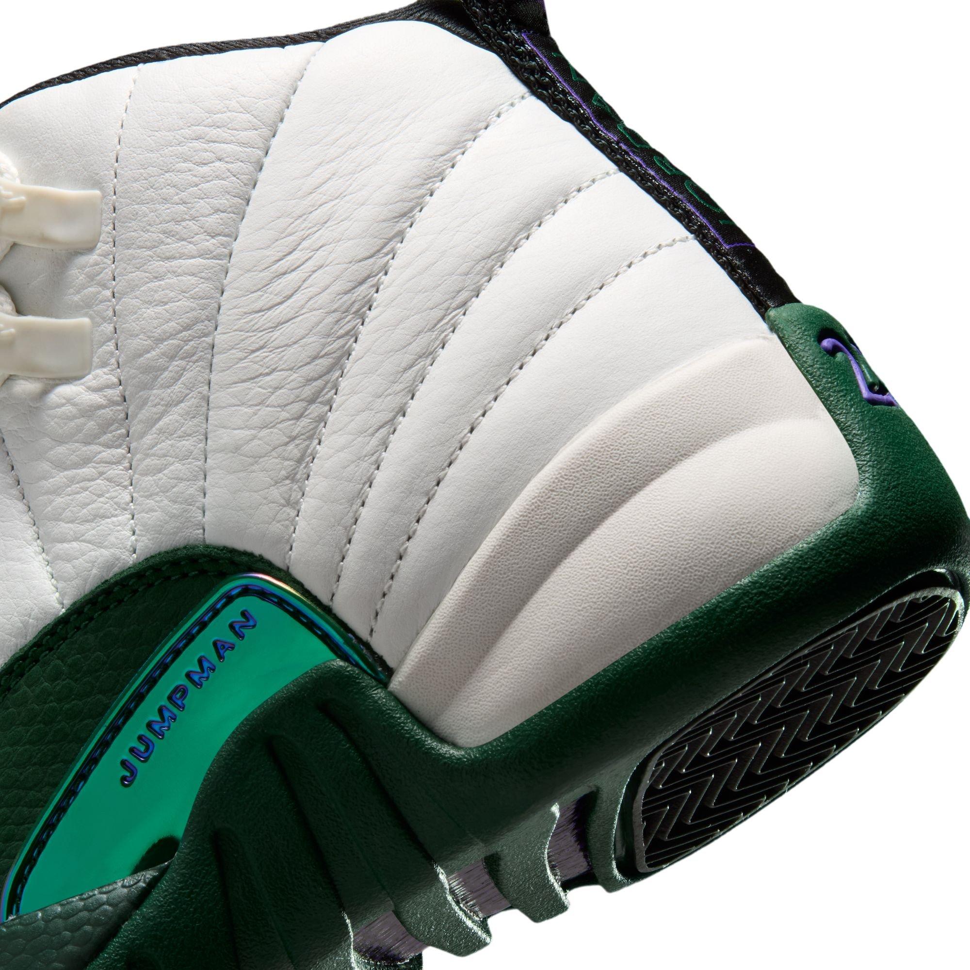 Jordan 12 Retro "Idols Become Rivals" Grade School Kids' Shoe - SUMMIT WHITE/GORGE GREEN/FIERCE PURPLE
