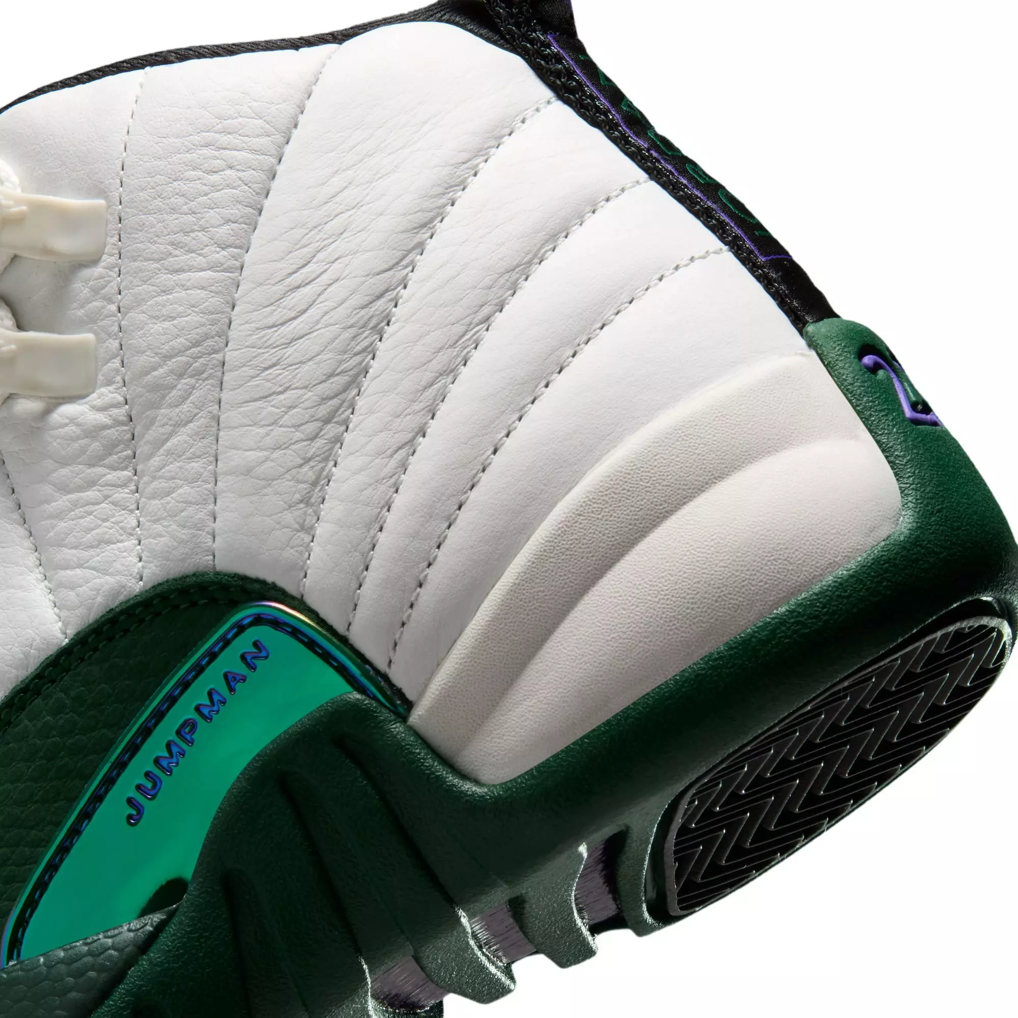 Jordan 12 Retro "Idols Become Rivals" Grade School Kids' Shoe - SUMMIT WHITE/GORGE GREEN/FIERCE PURPLE