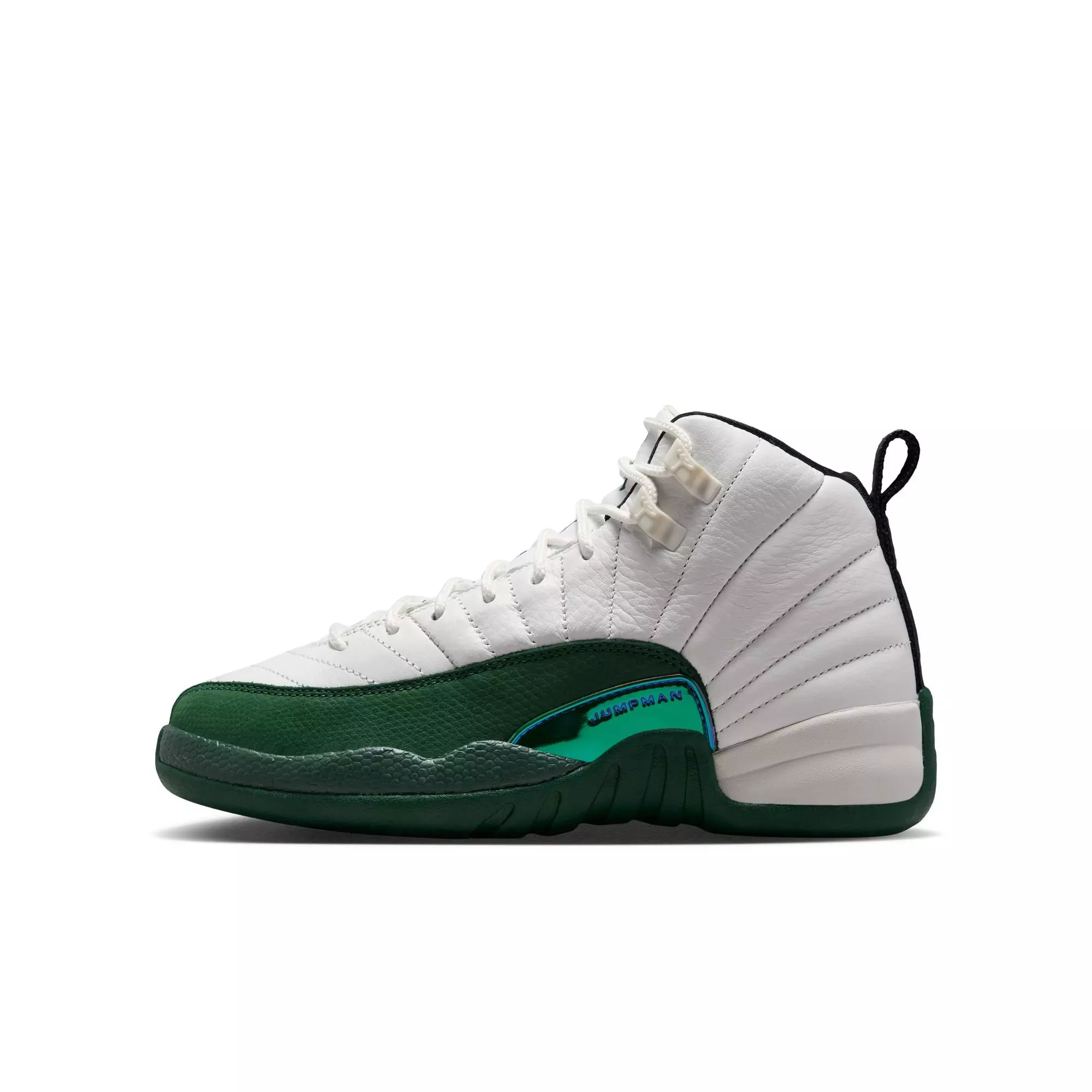 Jordan 12 Retro "Idols Become Rivals" Grade School Kids' Shoe - SUMMIT WHITE/GORGE GREEN/FIERCE PURPLE