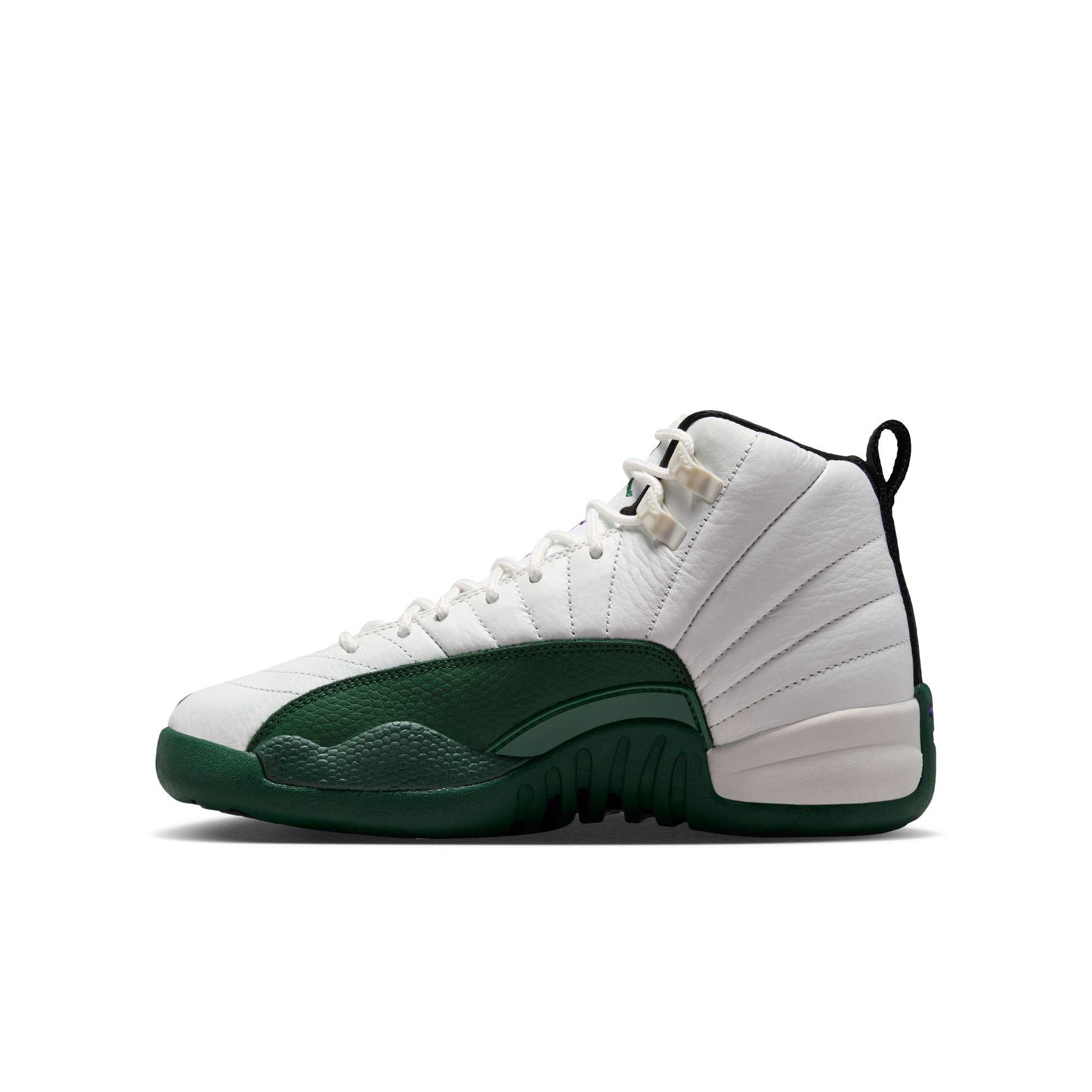 Jordan 12 Retro "Idols Become Rivals" Grade School Kids' Shoe - SUMMIT WHITE/GORGE GREEN/FIERCE PURPLE
