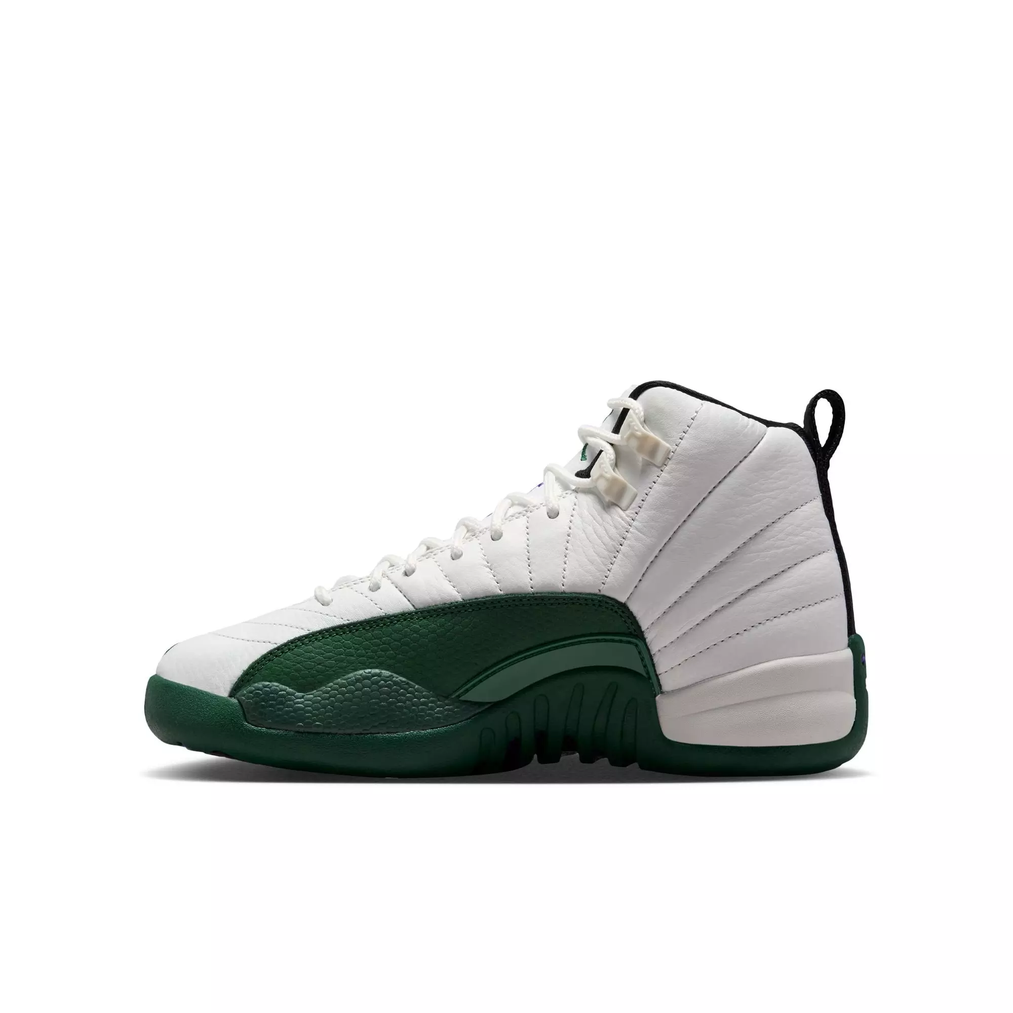 Jordan 12 Retro "Idols Become Rivals" Grade School Kids' Shoe - SUMMIT WHITE/GORGE GREEN/FIERCE PURPLE