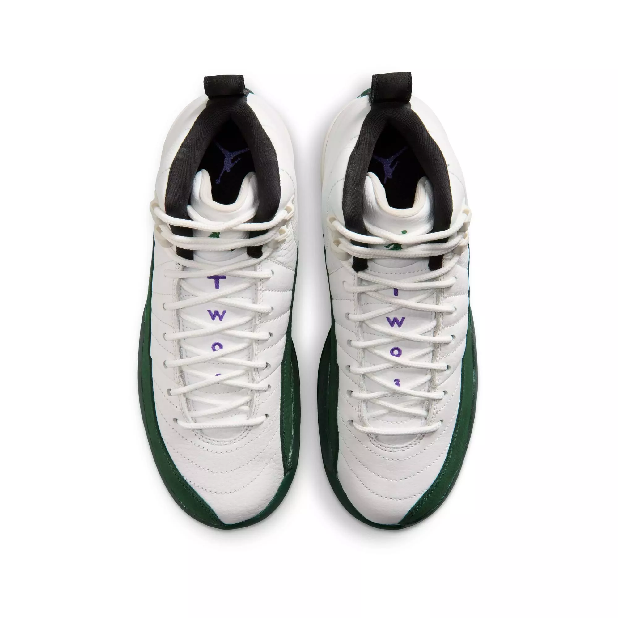 Jordan 12 Retro "Idols Become Rivals" Grade School Kids' Shoe - SUMMIT WHITE/GORGE GREEN/FIERCE PURPLE