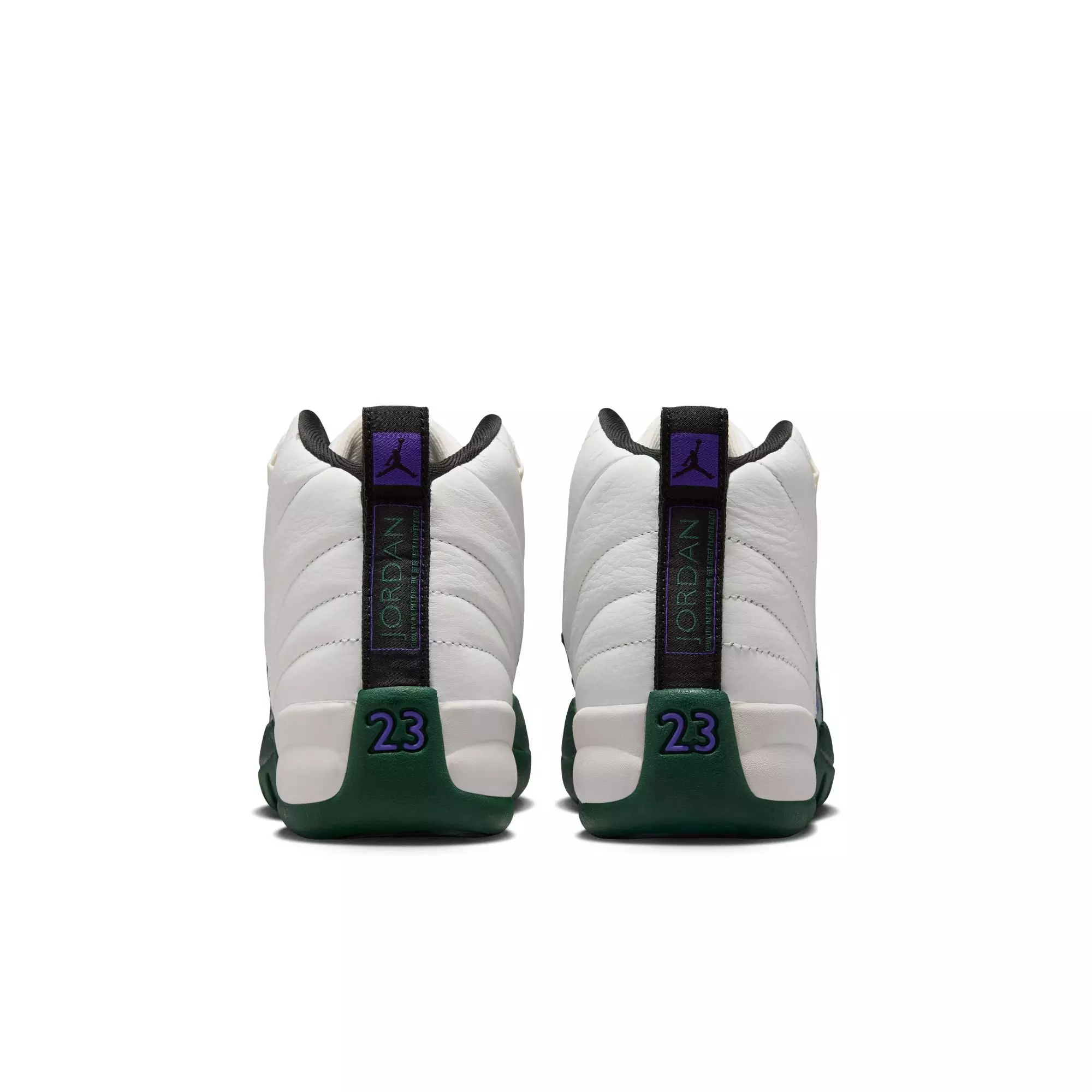 Jordan 12 Retro "Idols Become Rivals" Grade School Kids' Shoe - SUMMIT WHITE/GORGE GREEN/FIERCE PURPLE