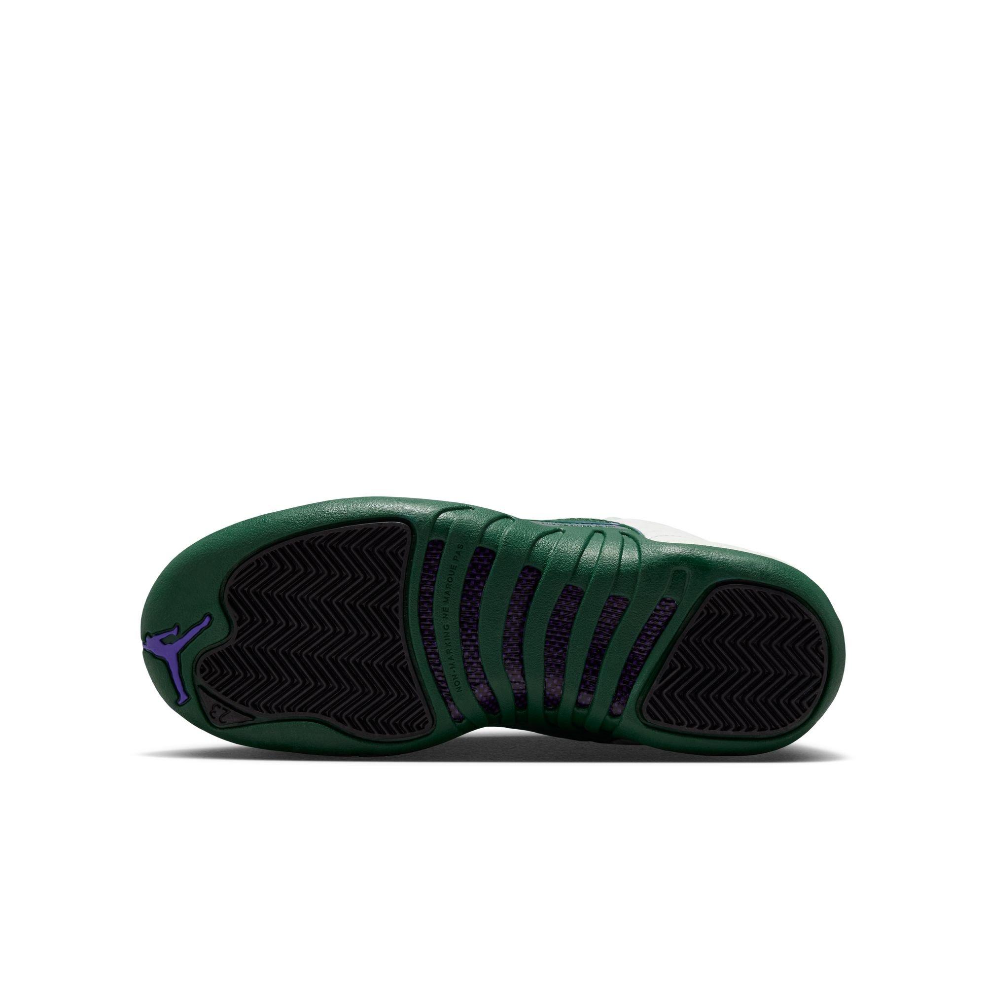 Jordan 12 Retro "Idols Become Rivals" Grade School Kids' Shoe - SUMMIT WHITE/GORGE GREEN/FIERCE PURPLE