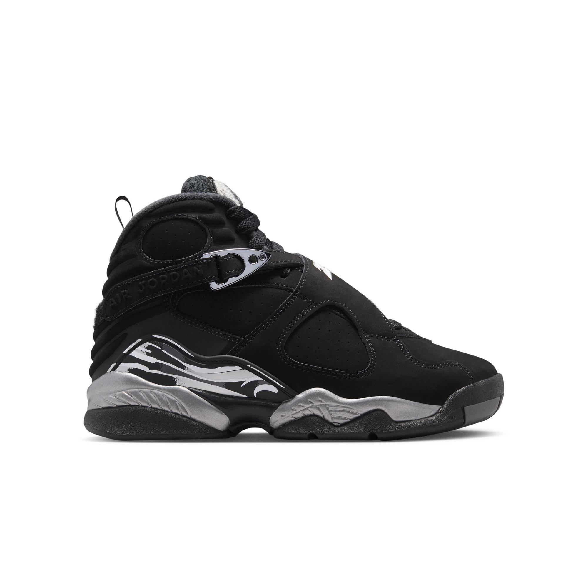 Jordan 8 Retro "Chrome" Grade School Kids' Shoe - BLACK/WHITE/LT GRAPHITE