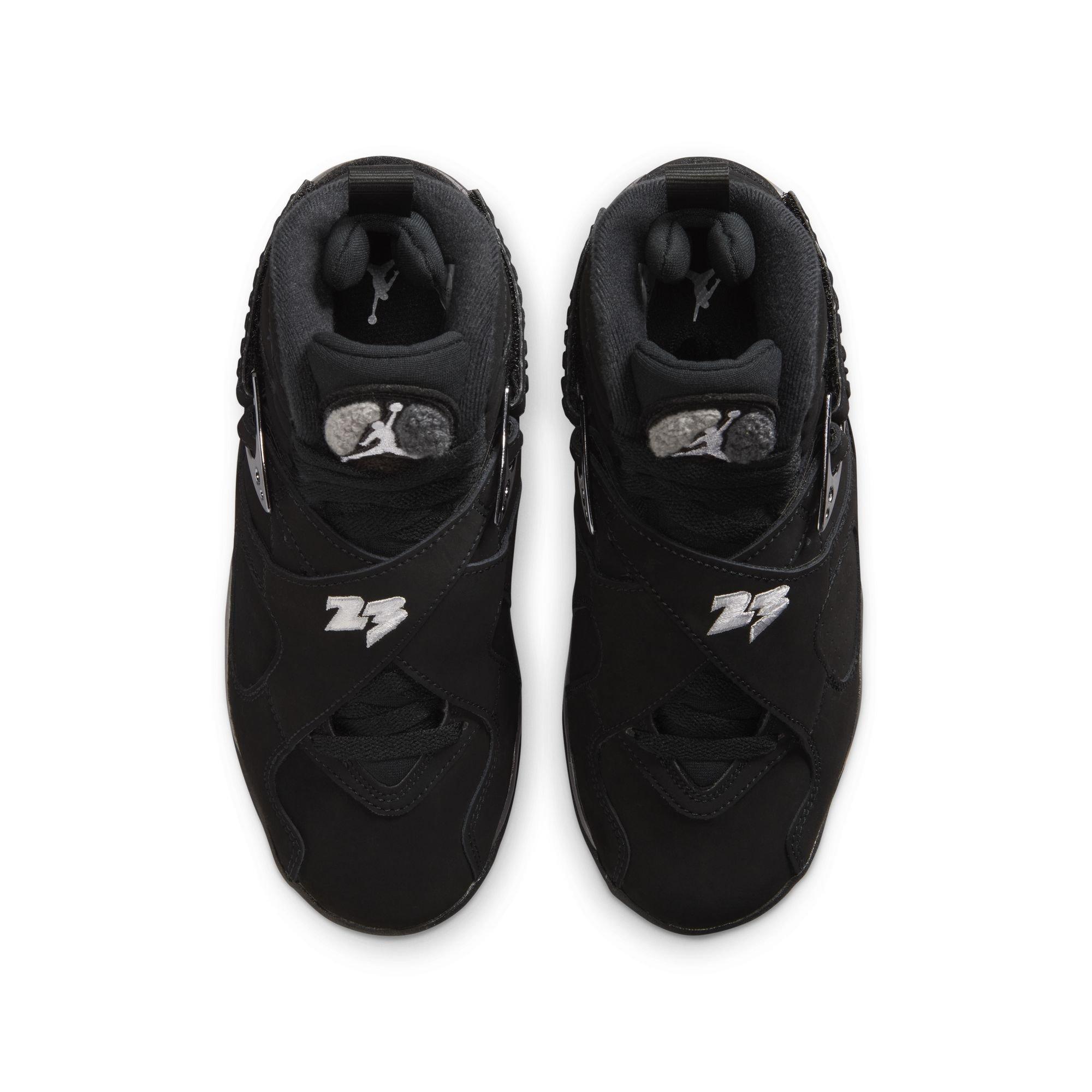Jordan 8 Retro "Chrome" Grade School Kids' Shoe - BLACK/WHITE/LT GRAPHITE