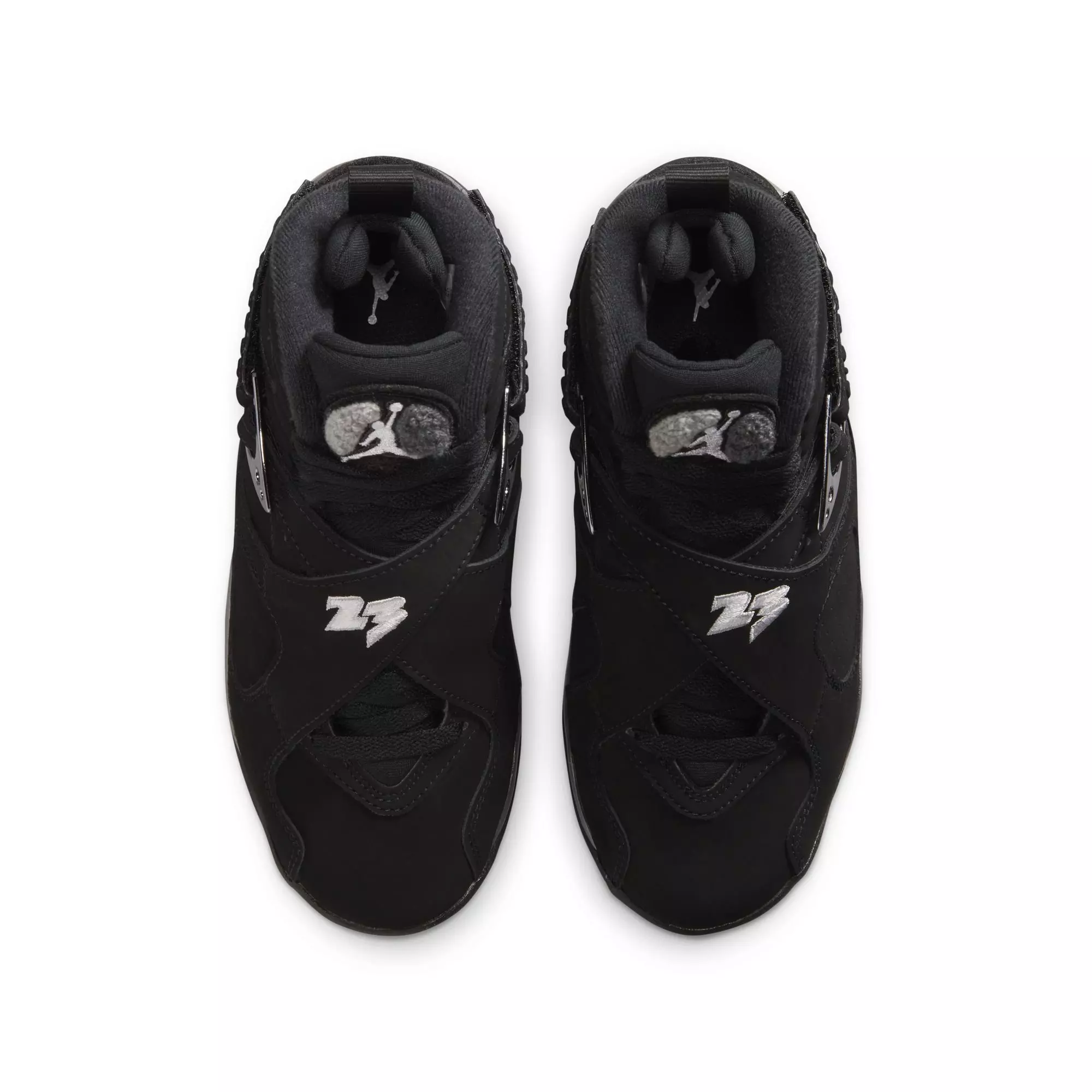 Jordan 8 Retro "Chrome" Grade School Kids' Shoe - BLACK/WHITE/LT GRAPHITE