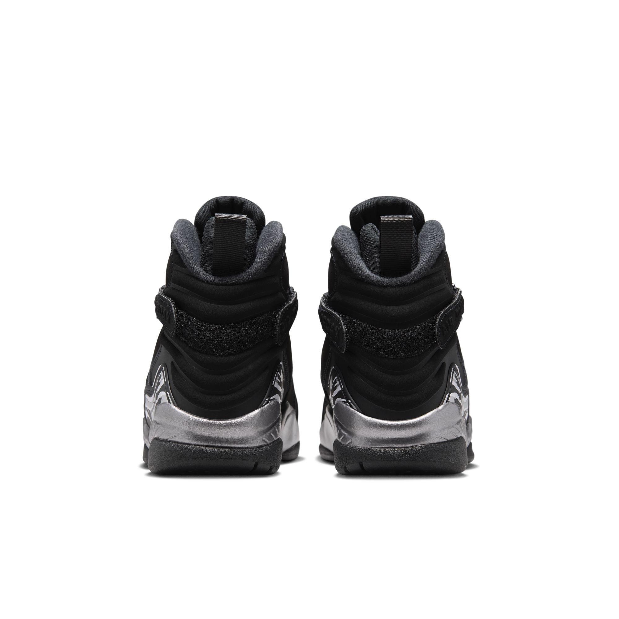 Jordan 8 Retro "Chrome" Grade School Kids' Shoe - BLACK/WHITE/LT GRAPHITE
