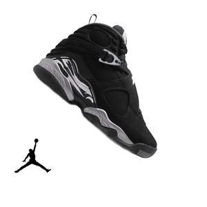 Jordan 8 Retro "Chrome" Grade School Kids' Shoe - BLACK/WHITE/LT GRAPHITE