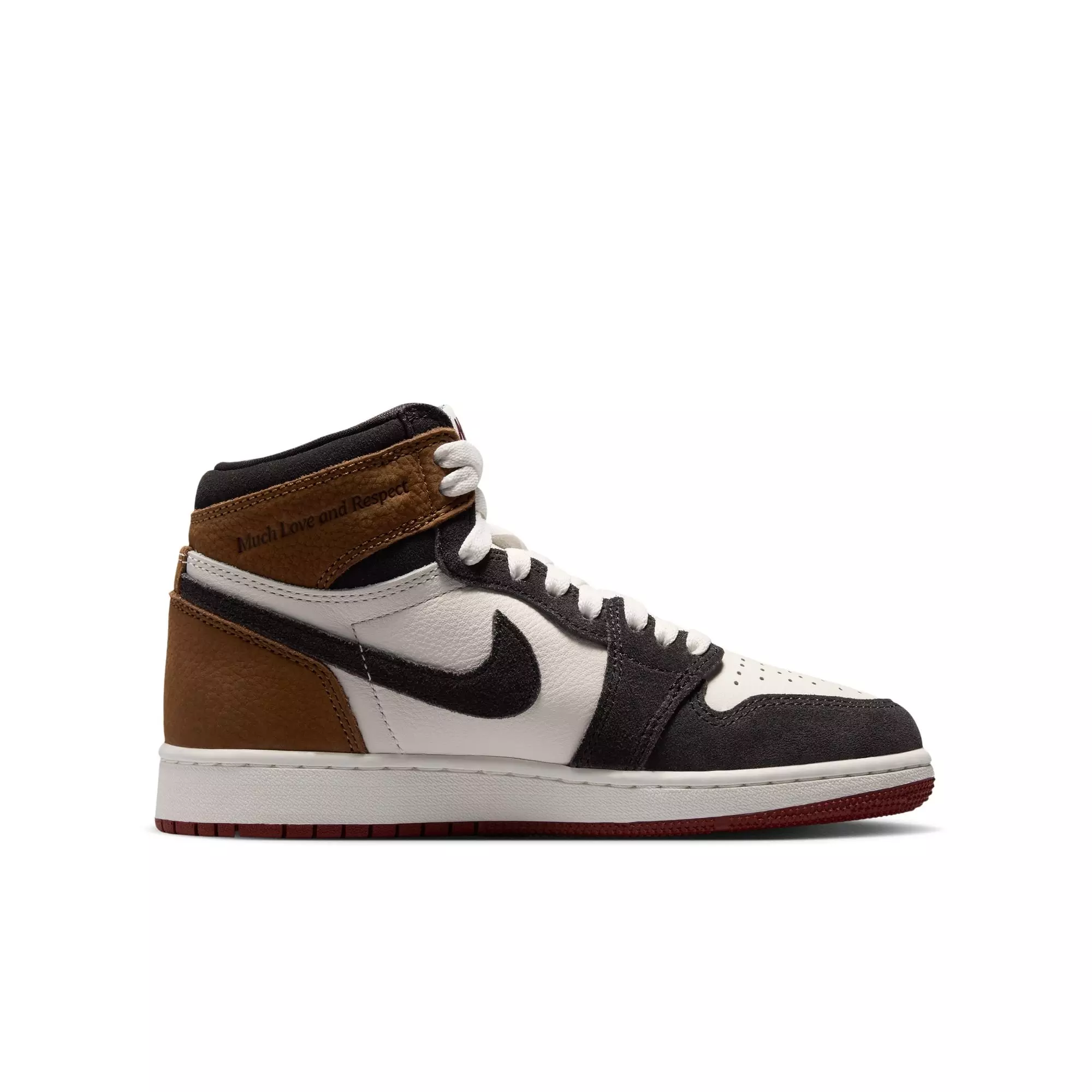 Jordan 1 Retro High OG "Love Letter" Grade School Kids' Shoe - SHADOW BROWN/TEAM RED/BRITISH TAN