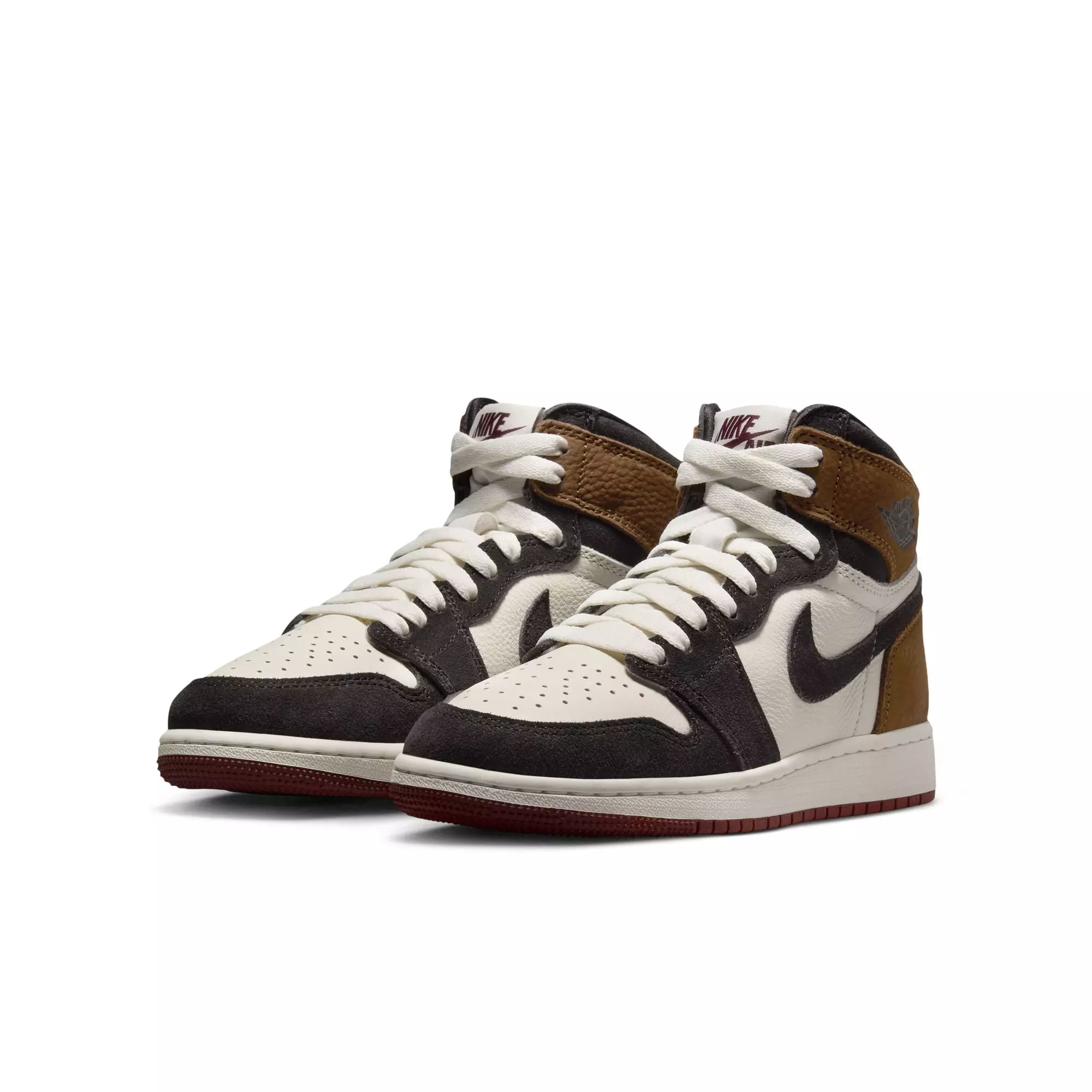 Jordan 1 Retro High OG "Love Letter" Grade School Kids' Shoe - SHADOW BROWN/TEAM RED/BRITISH TAN