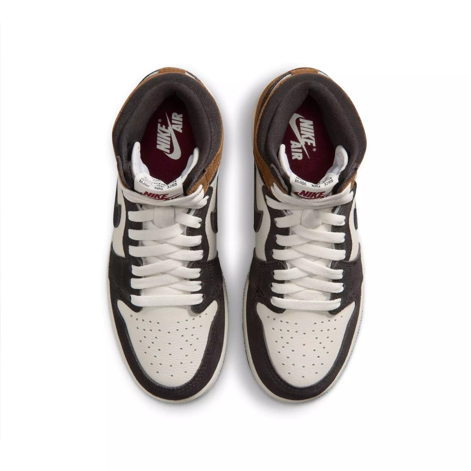 Jordan 1 Retro High OG "Love Letter" Grade School Kids' Shoe - SHADOW BROWN/TEAM RED/BRITISH TAN