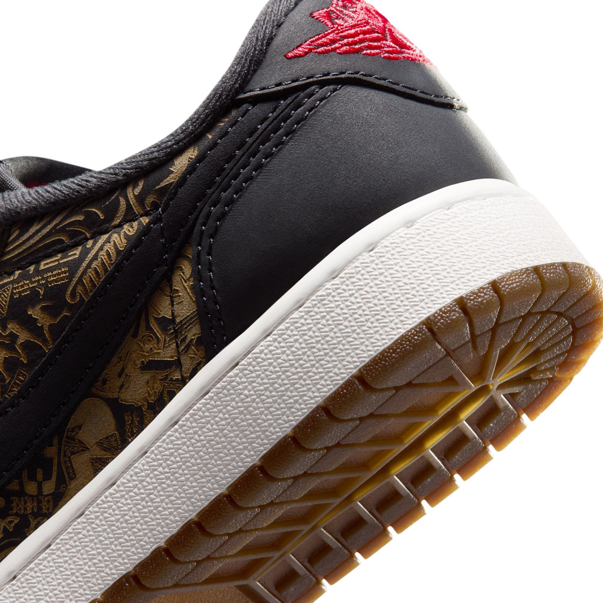 Jordan 1 Retro Low OG "Laser" Grade School Kids' Shoe - BLACK/VARSITY RED/SUMMIT WHITE