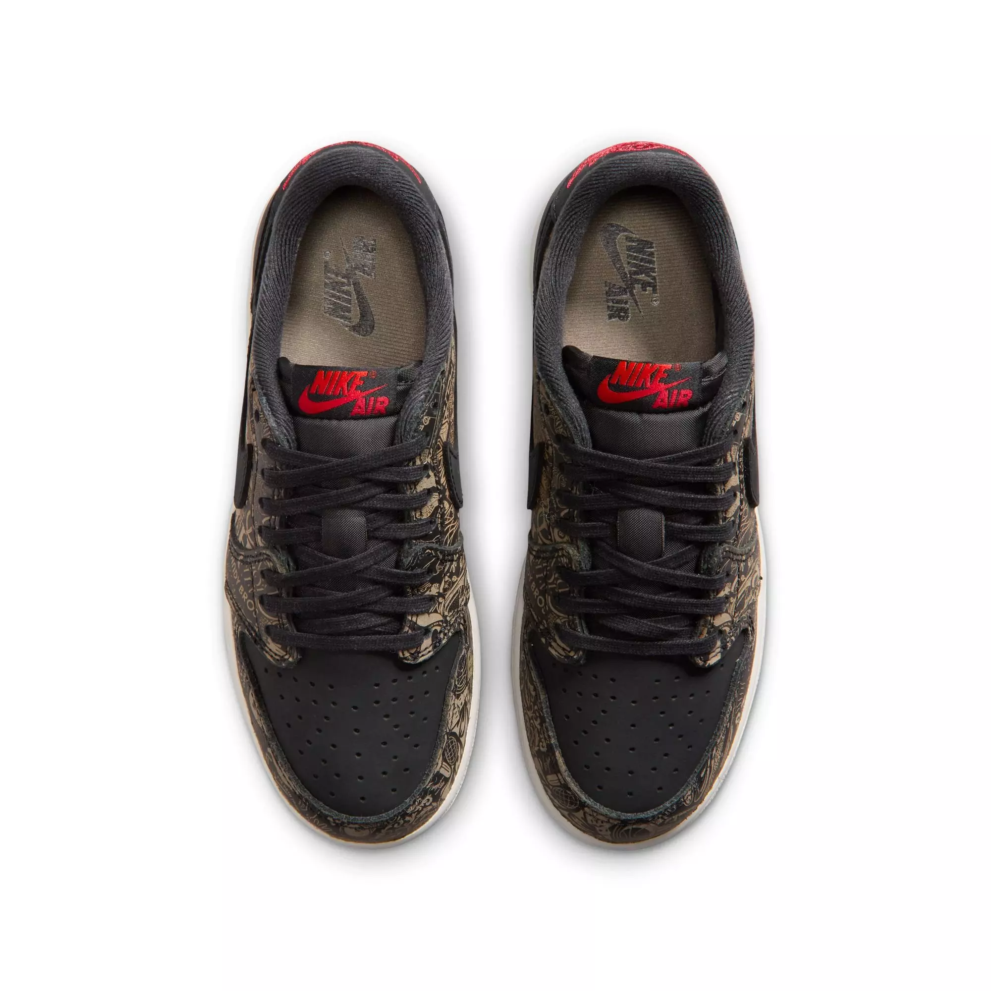 Jordan 1 Retro Low OG "Laser" Grade School Kids' Shoe - BLACK/VARSITY RED/SUMMIT WHITE