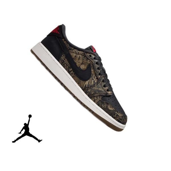 Jordan 1 Retro Low OG "Laser" Grade School Kids' Shoe - BLACK/VARSITY RED/SUMMIT WHITE